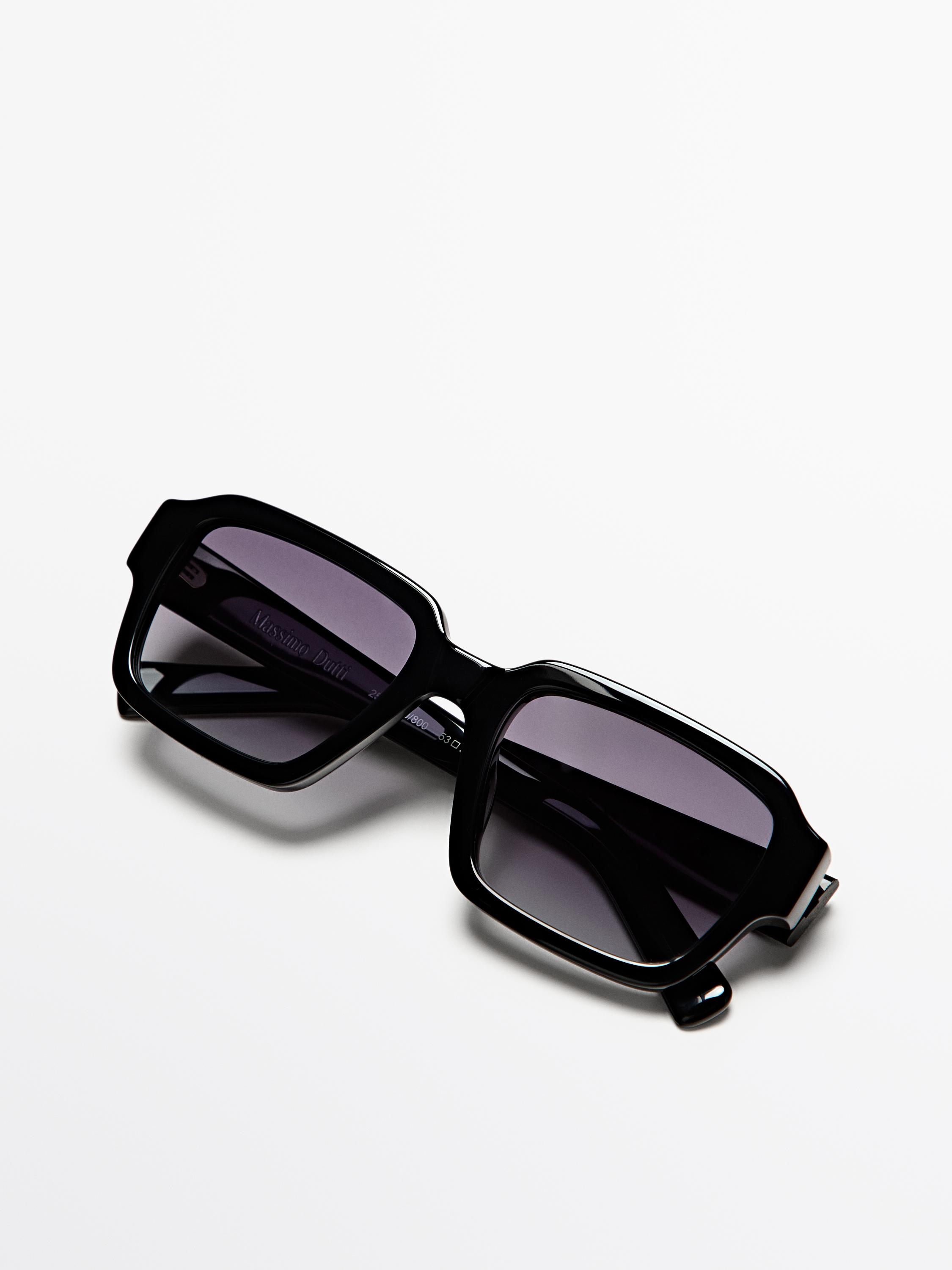 Rectangular sunglasses — BLACK