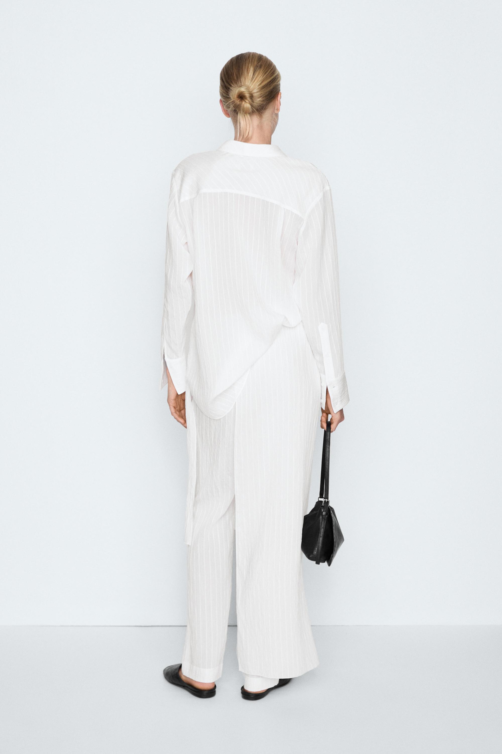 Striped Flowing Shirt - STUDIO — WHITE