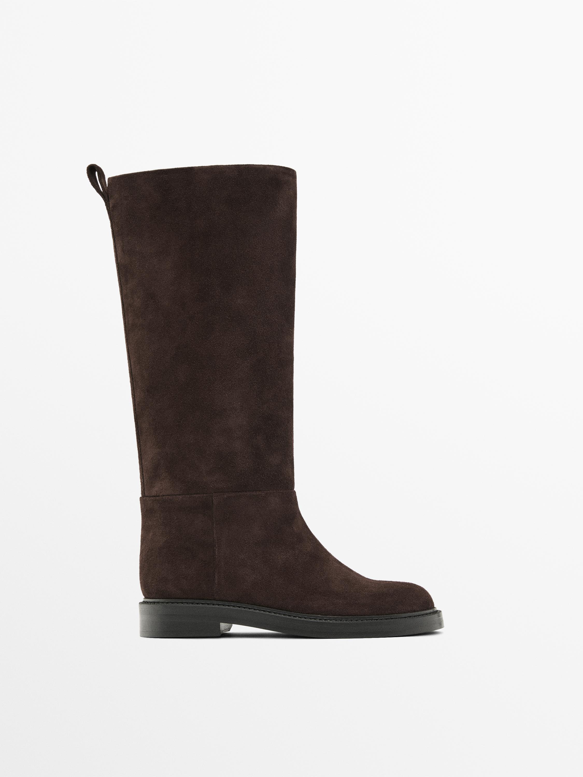 Hohe Stiefel aus Rauleder