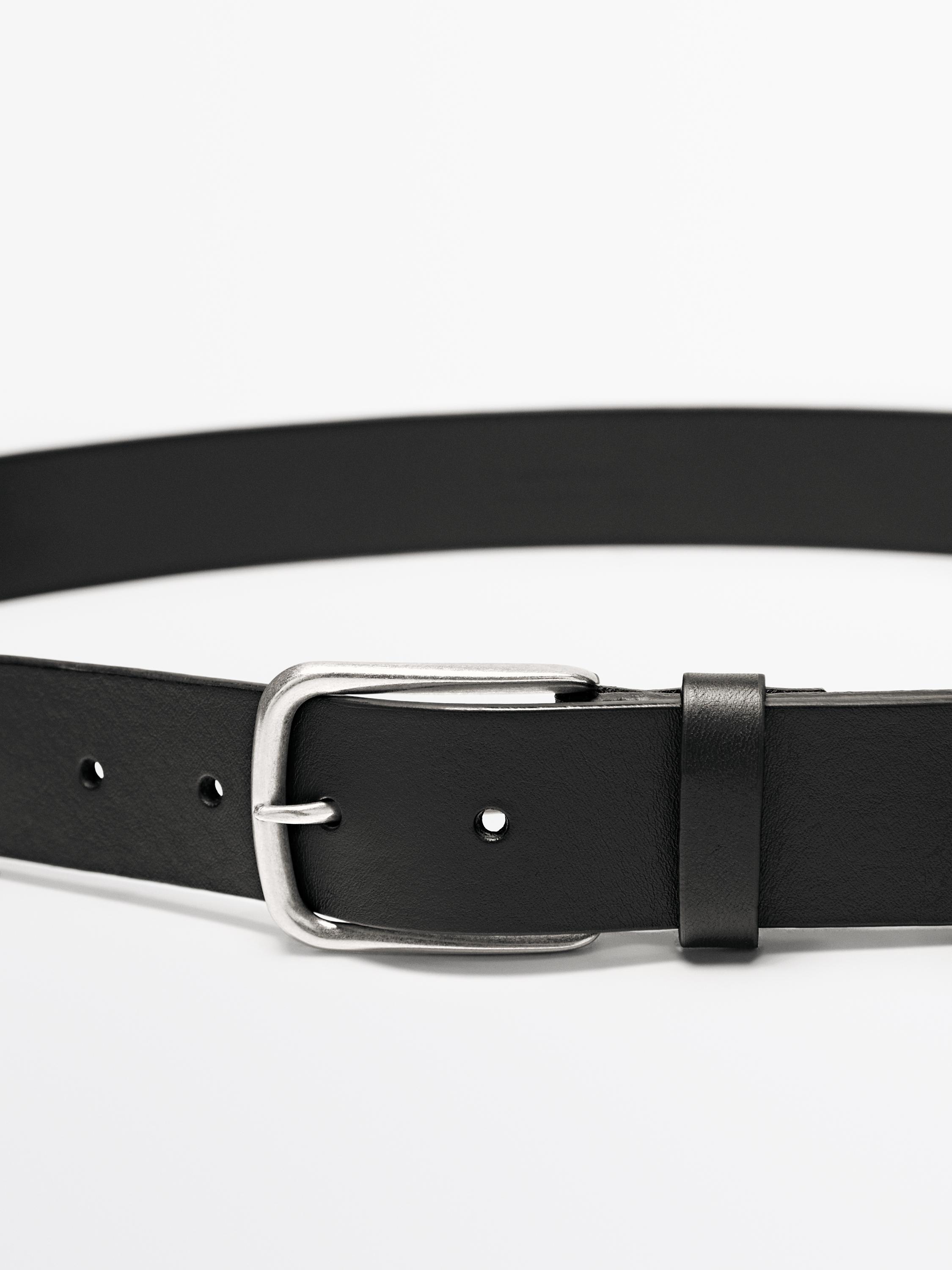Nappa leather belt — BLACK