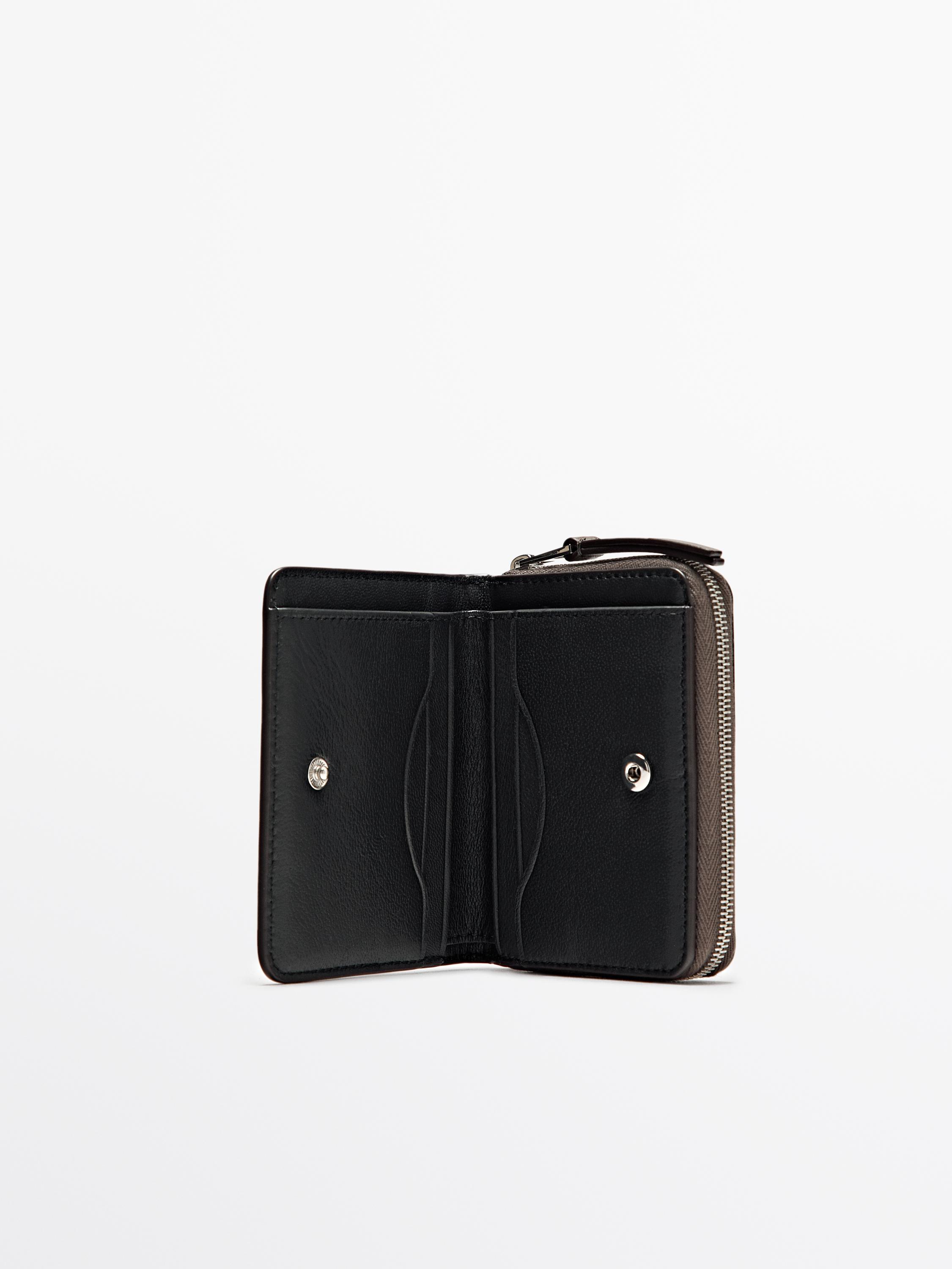 Nappa leather wallet with card holder