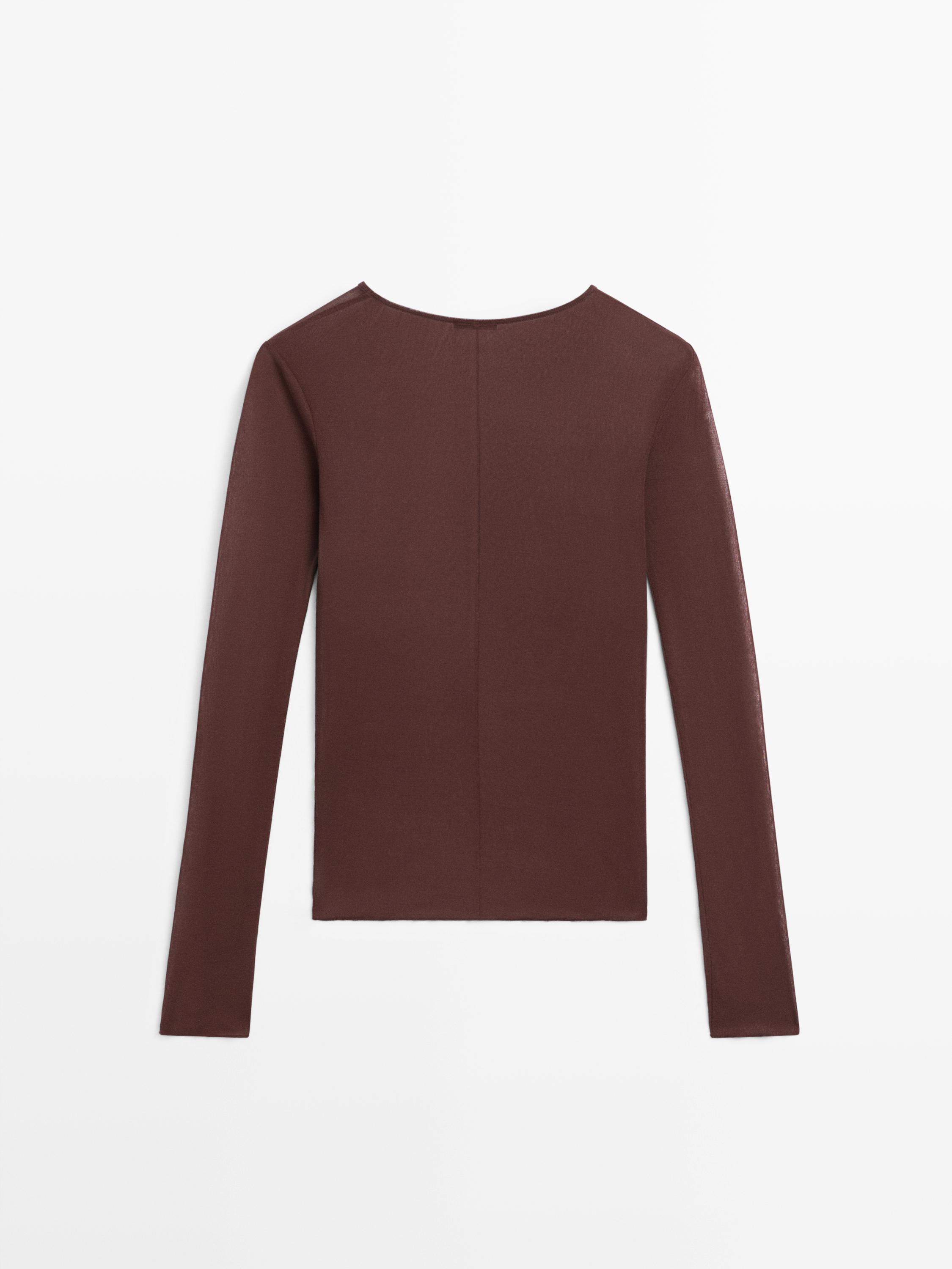 Uzun kollu ipek tişört