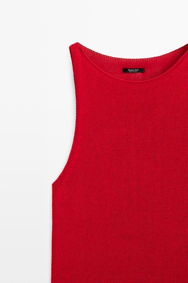 Fine-knit halter top — RED 4
