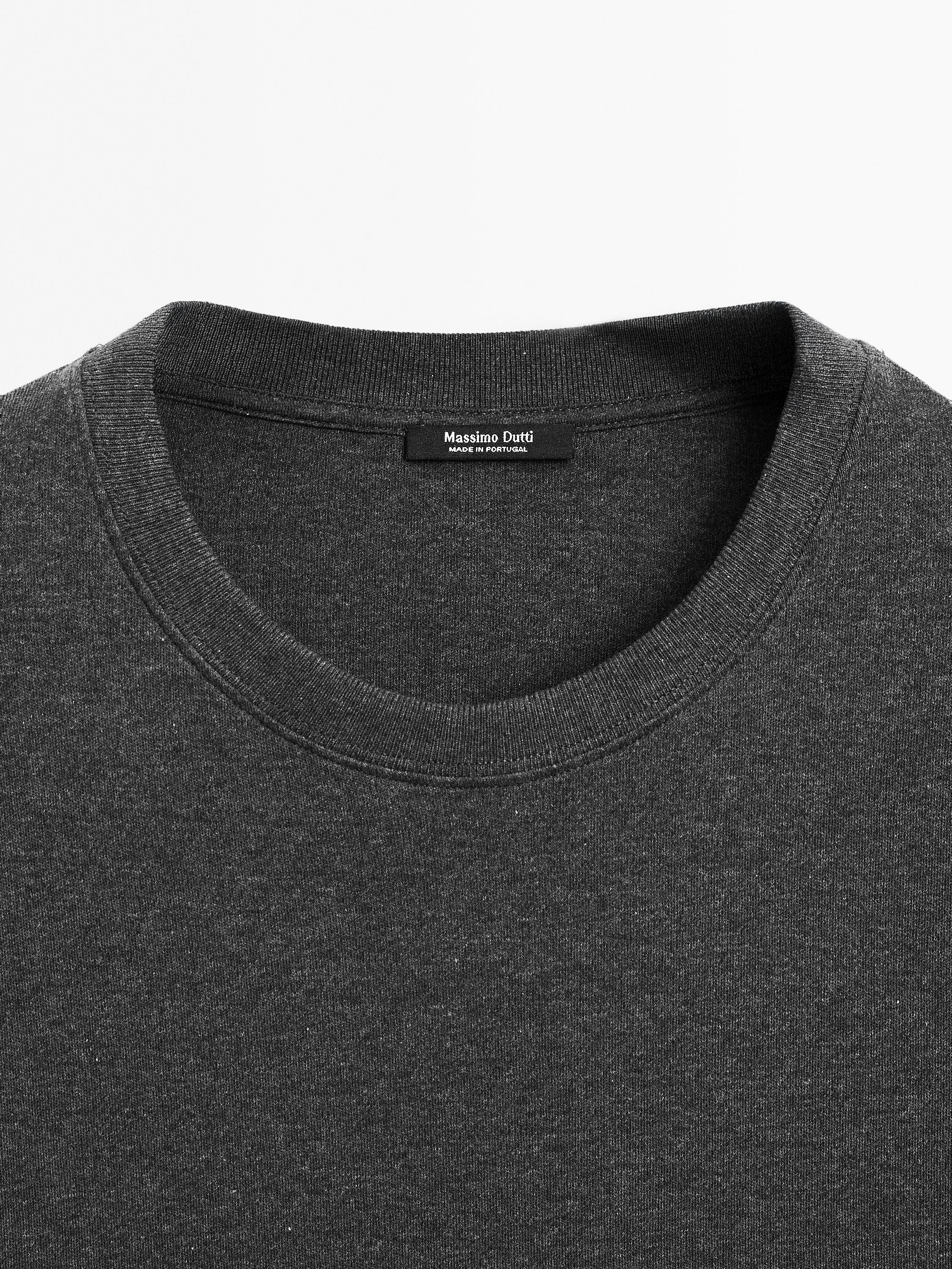 100% cotton interlock crew neck T-shirt — ANTHRACITE GREY