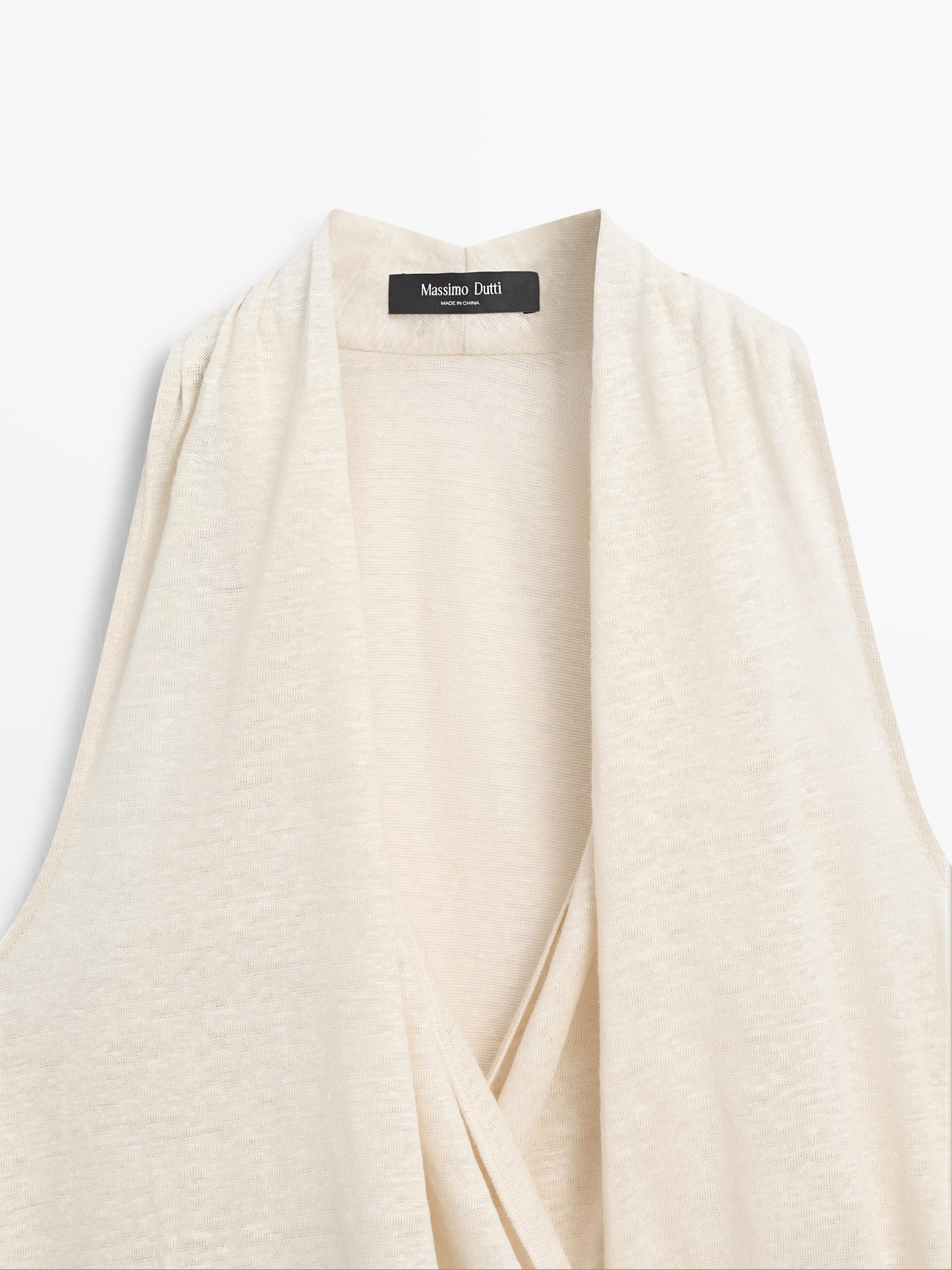 Drapeli detaylı kruvaze bluz