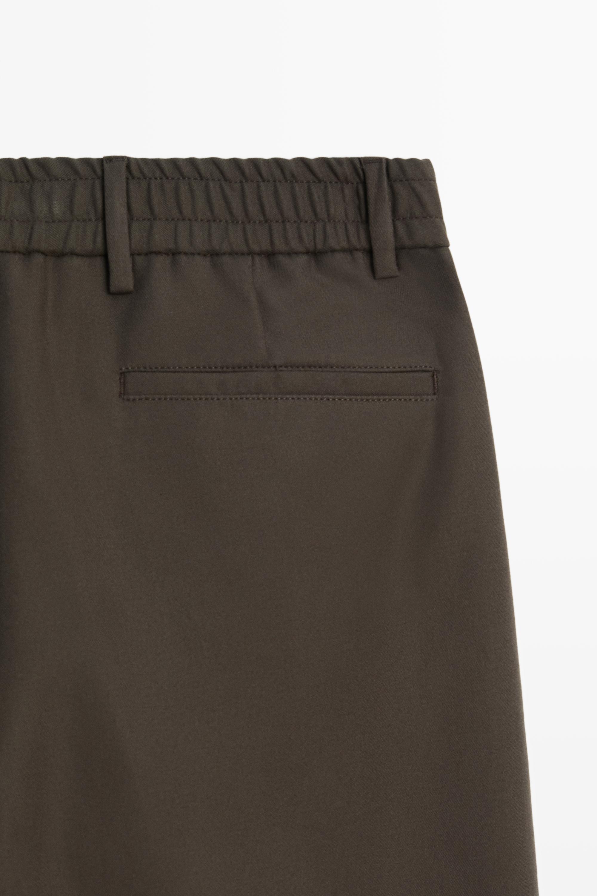 100% cotton pants with elasticated waistband — BROWN