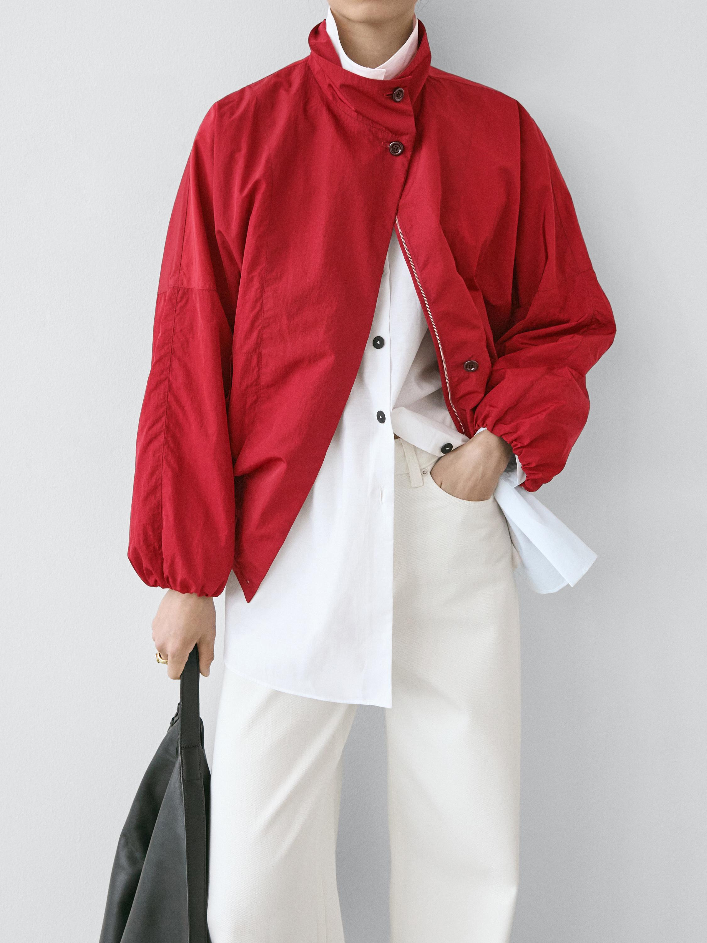 High neck bomber puff jacket