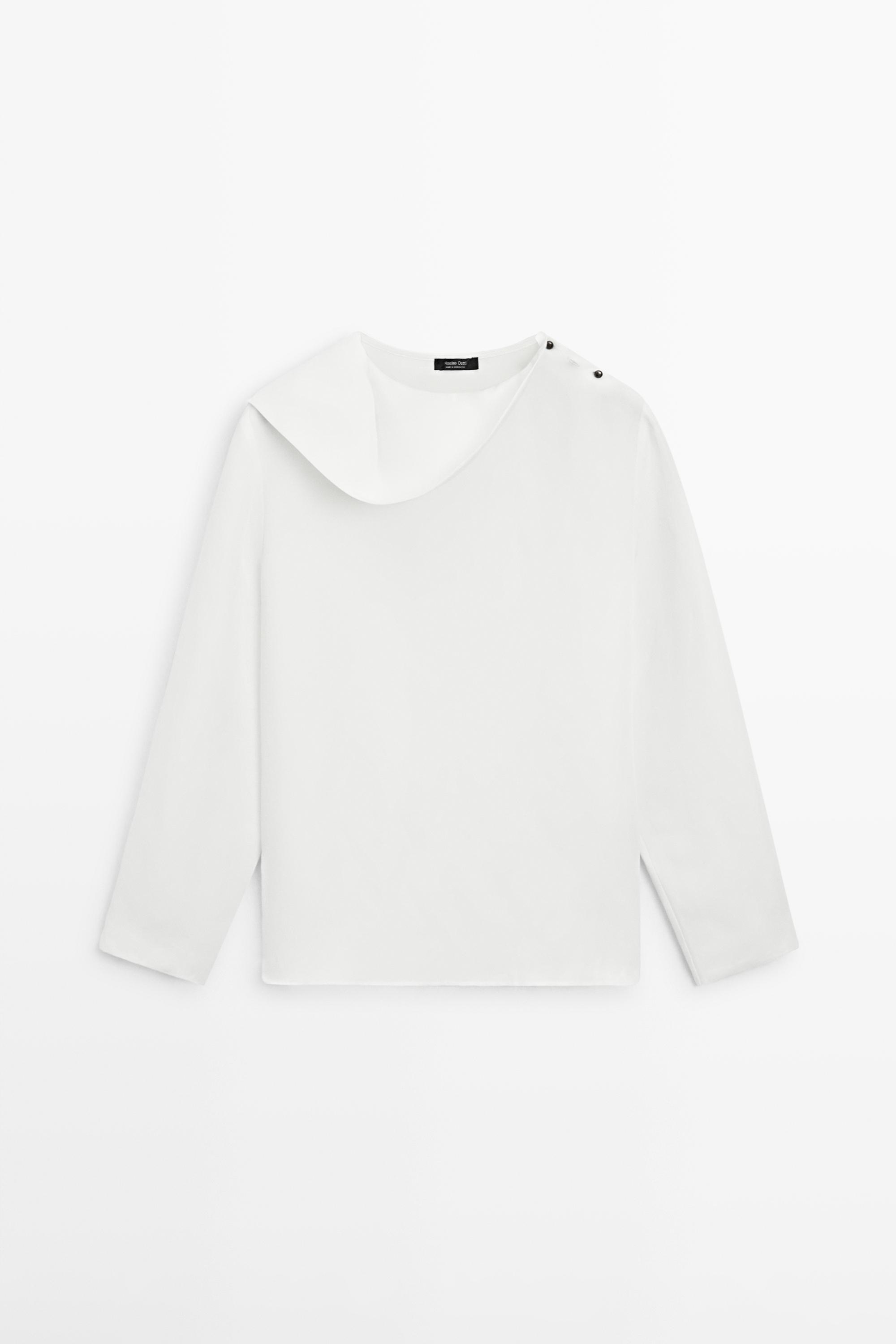 Flowing shirt with button details — Off white
