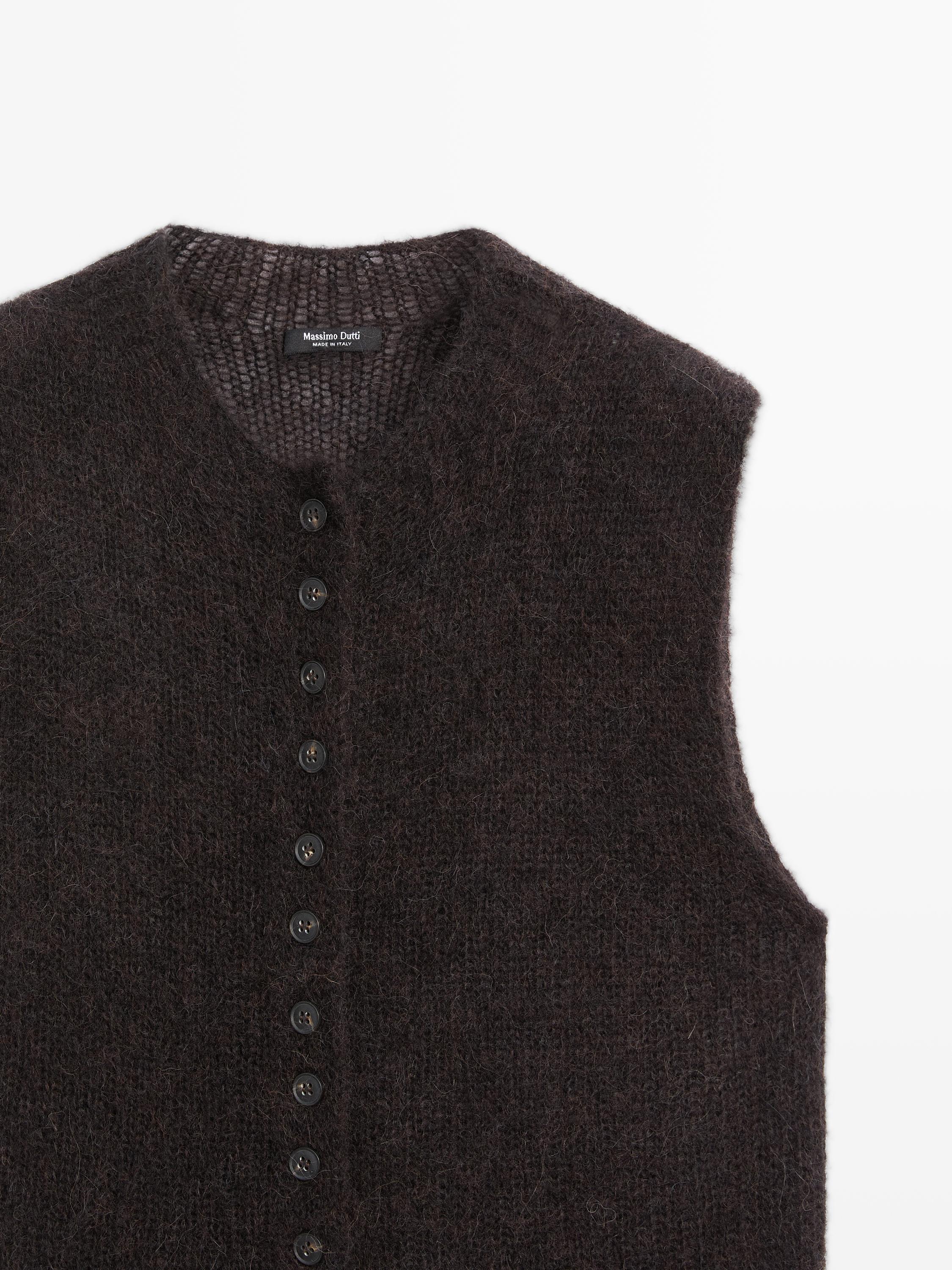 Alpaca blend knit vest