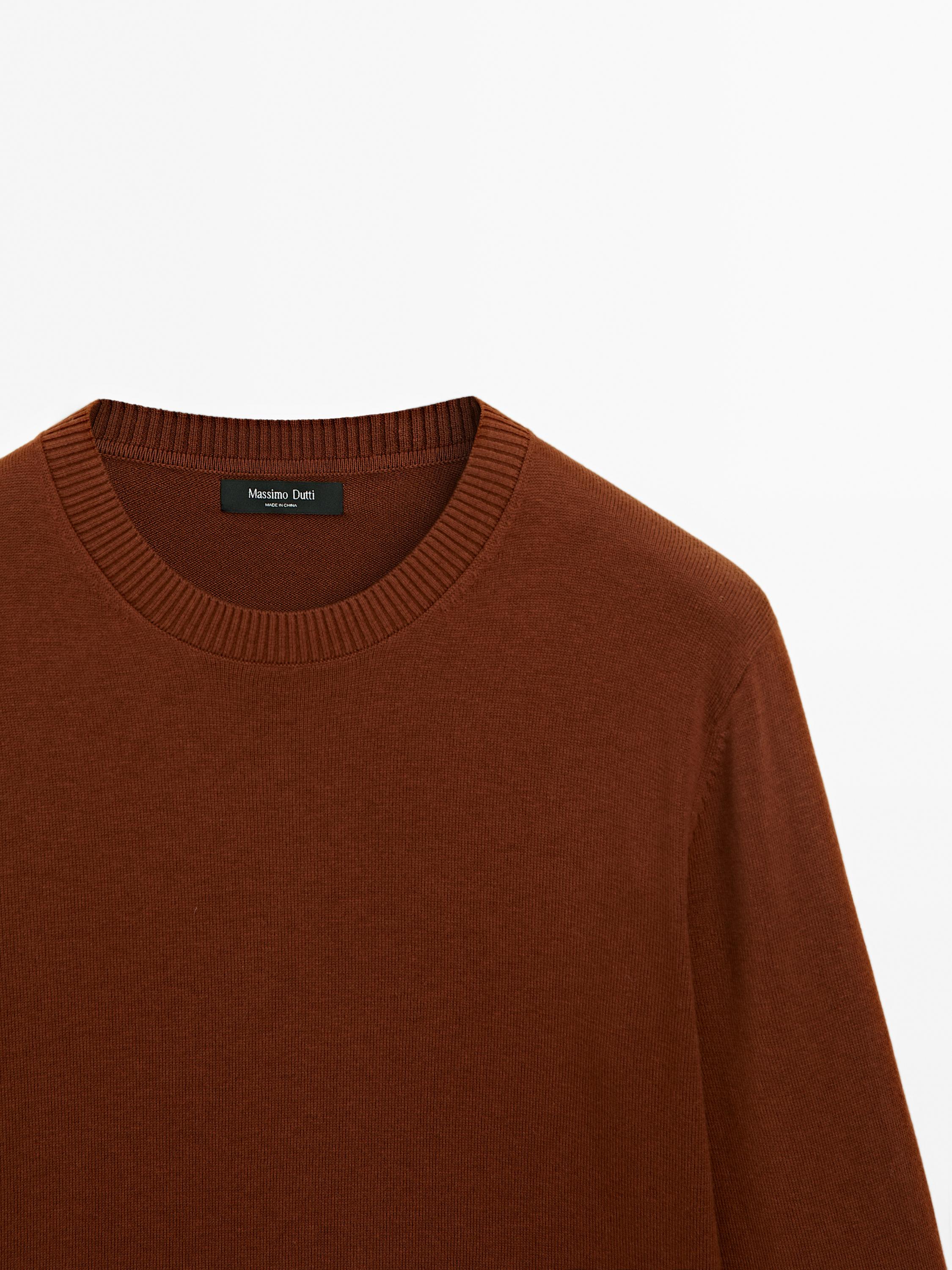 Cotton blend knit sweater
