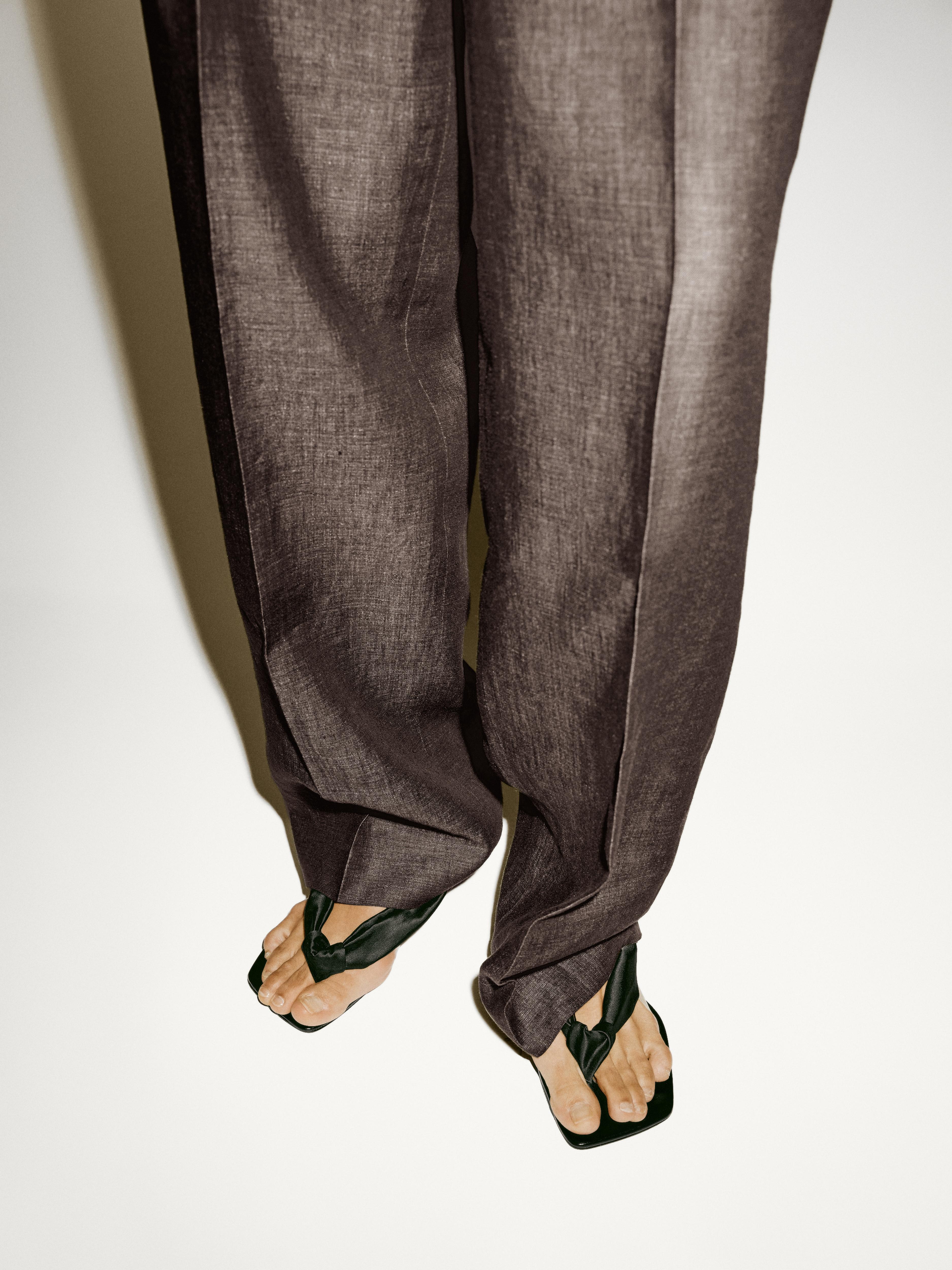 Melange linen darted trousers - Limited Edition