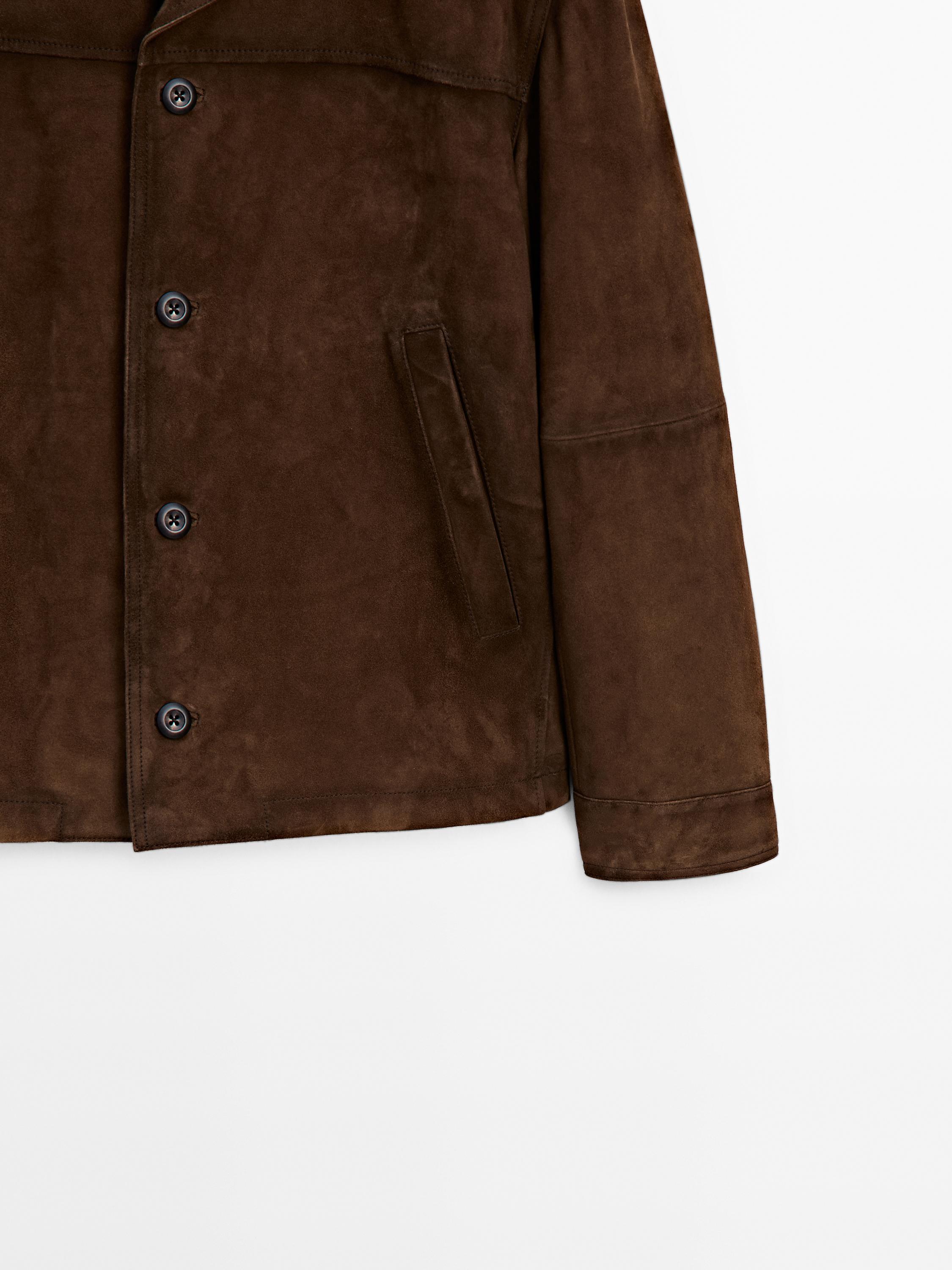 Short suede leather jacket