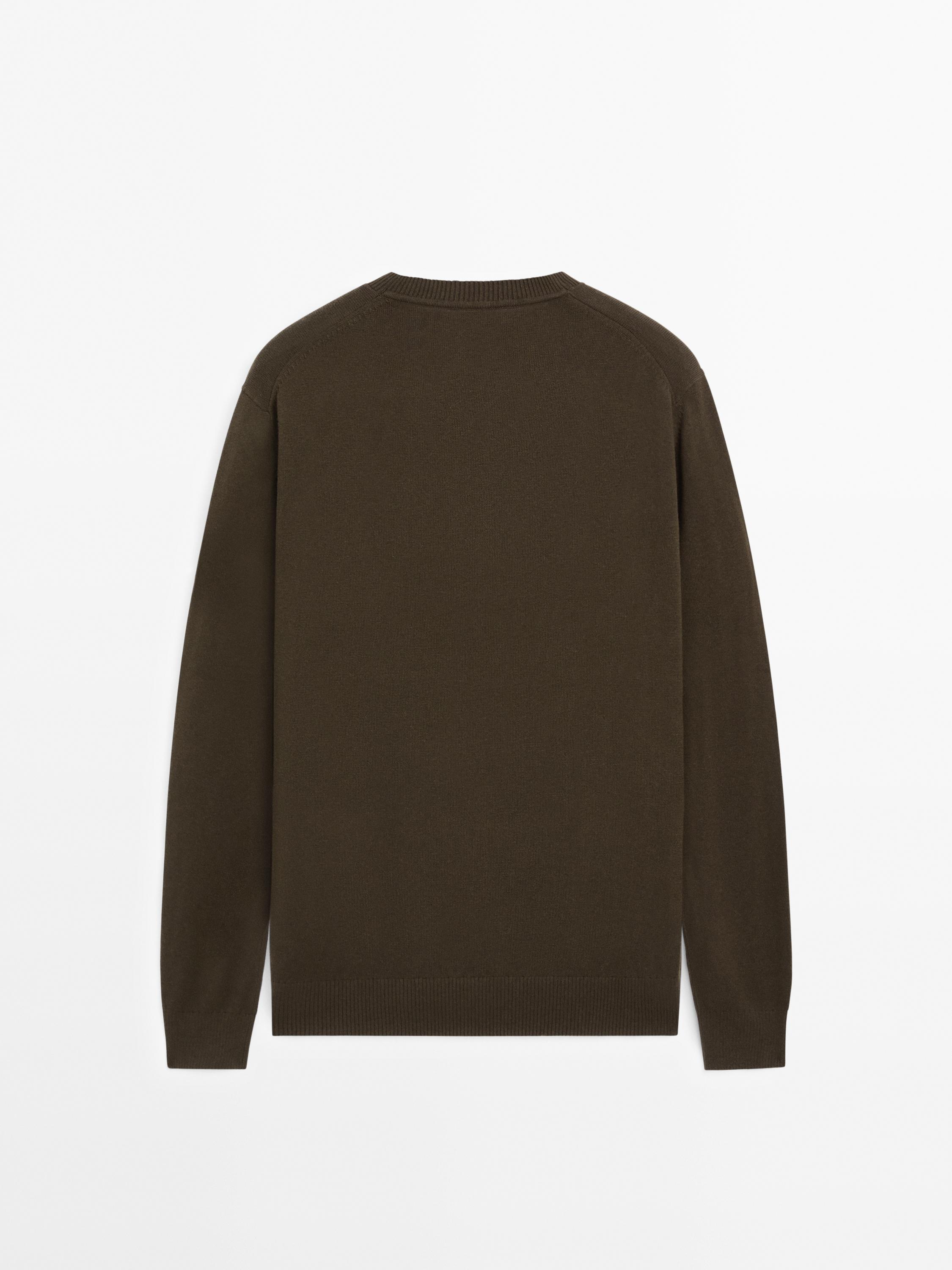 Cotton blend knit sweater