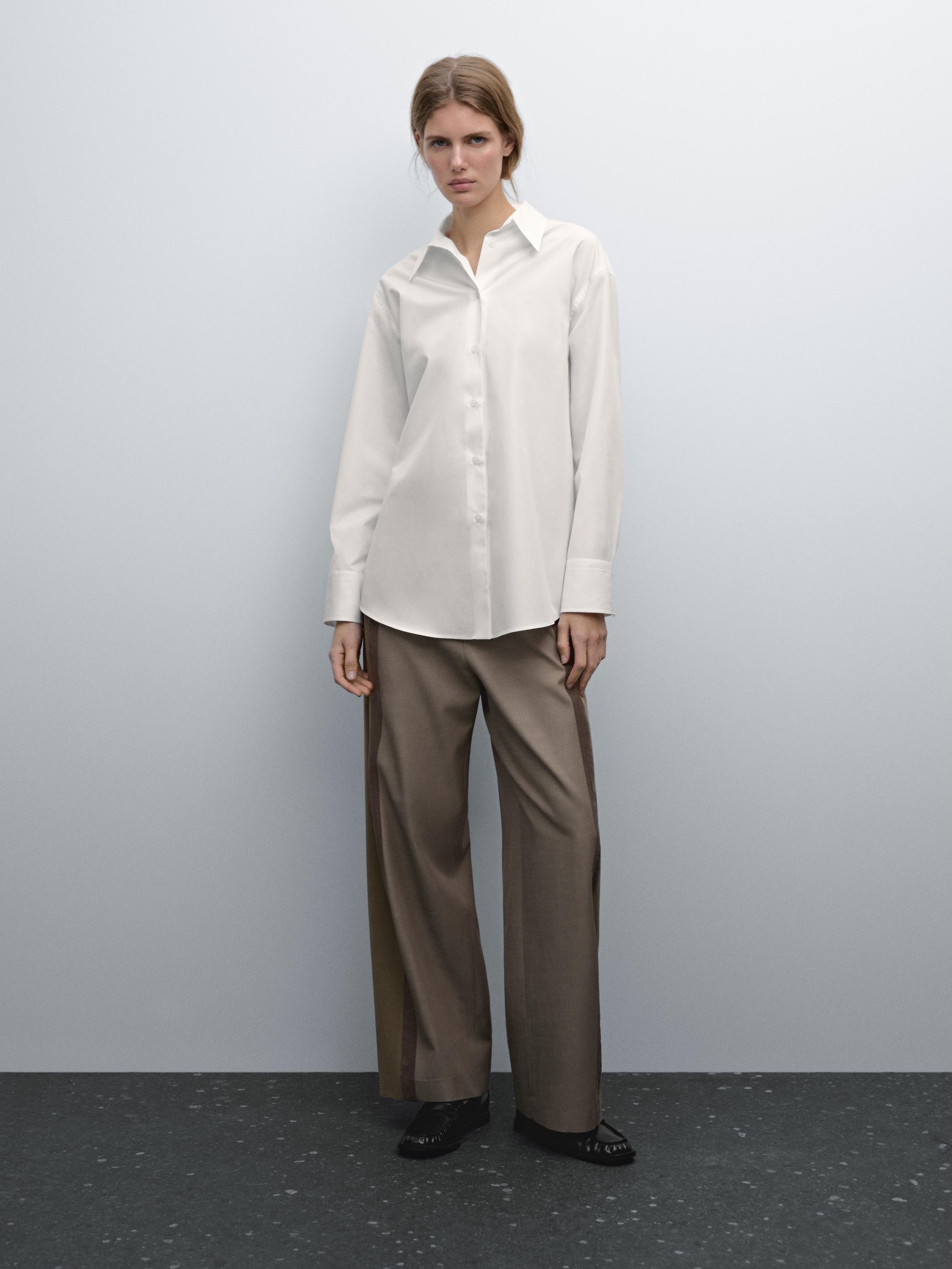 Oversize cotton poplin shirt