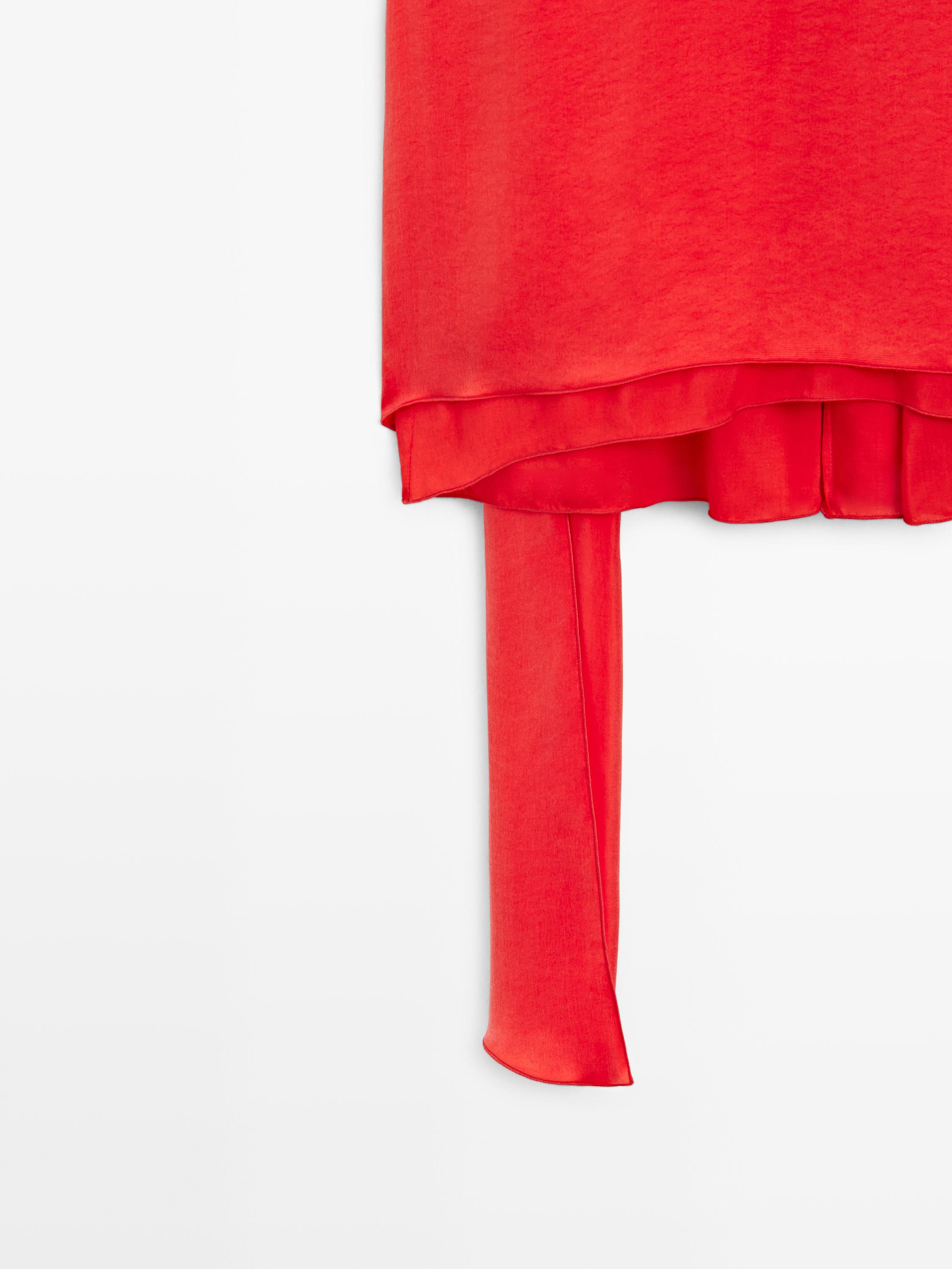 Flowing top with cape detail - STUDIO — ORANGE