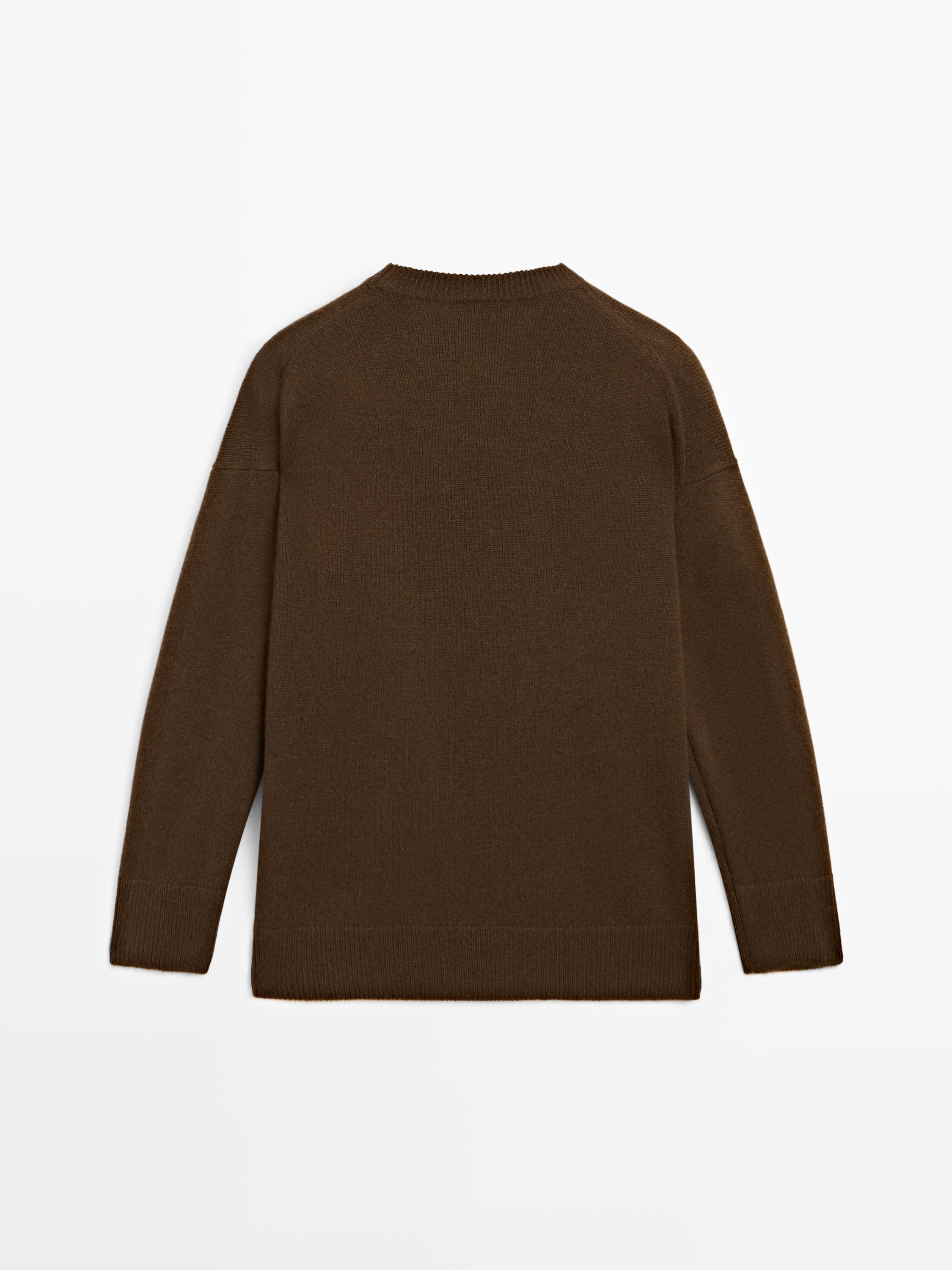 100% cashmere oversize knit sweater — TOFFEE
