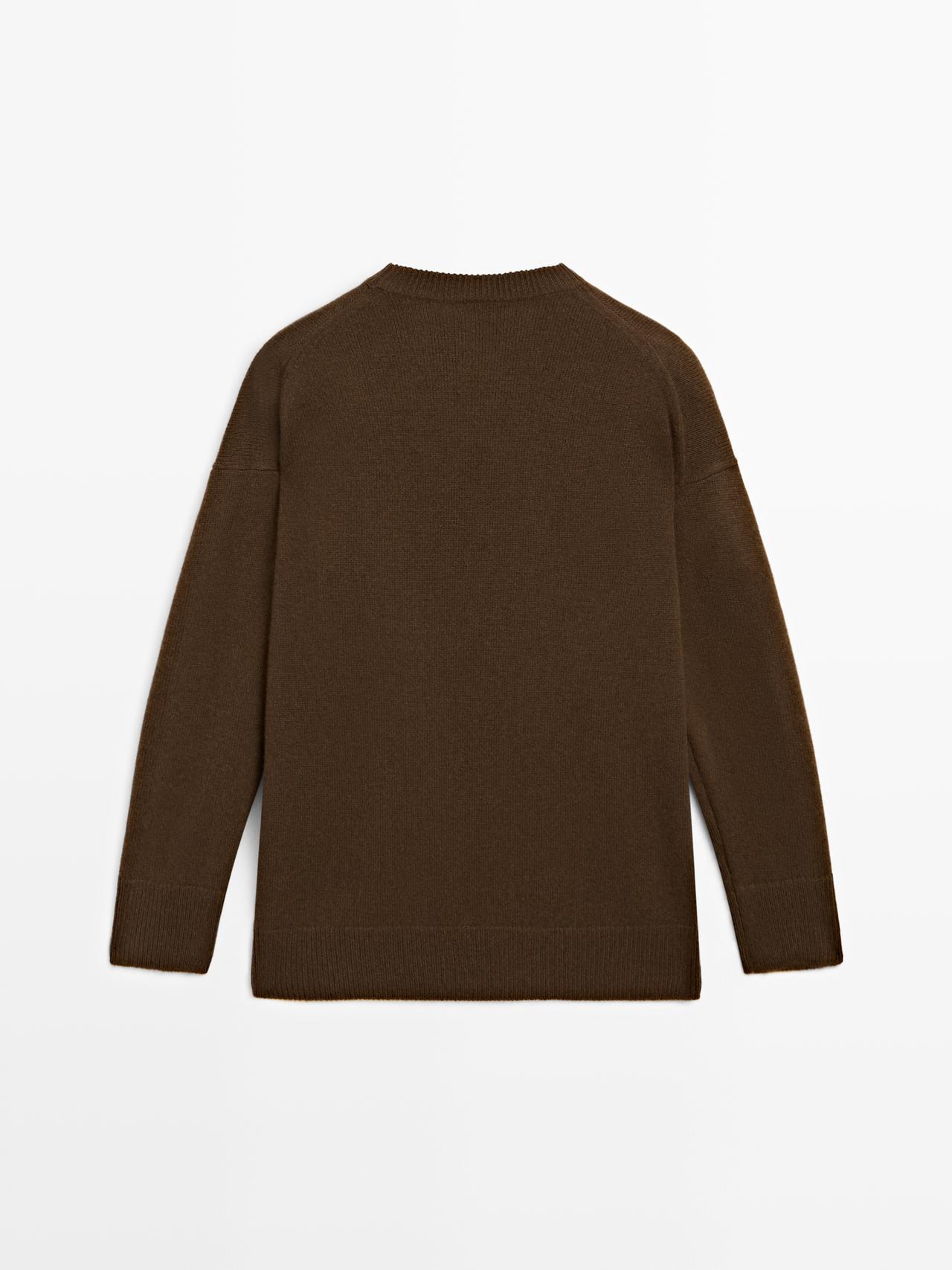 100% cashmere oversize knit sweater — TOFFEE