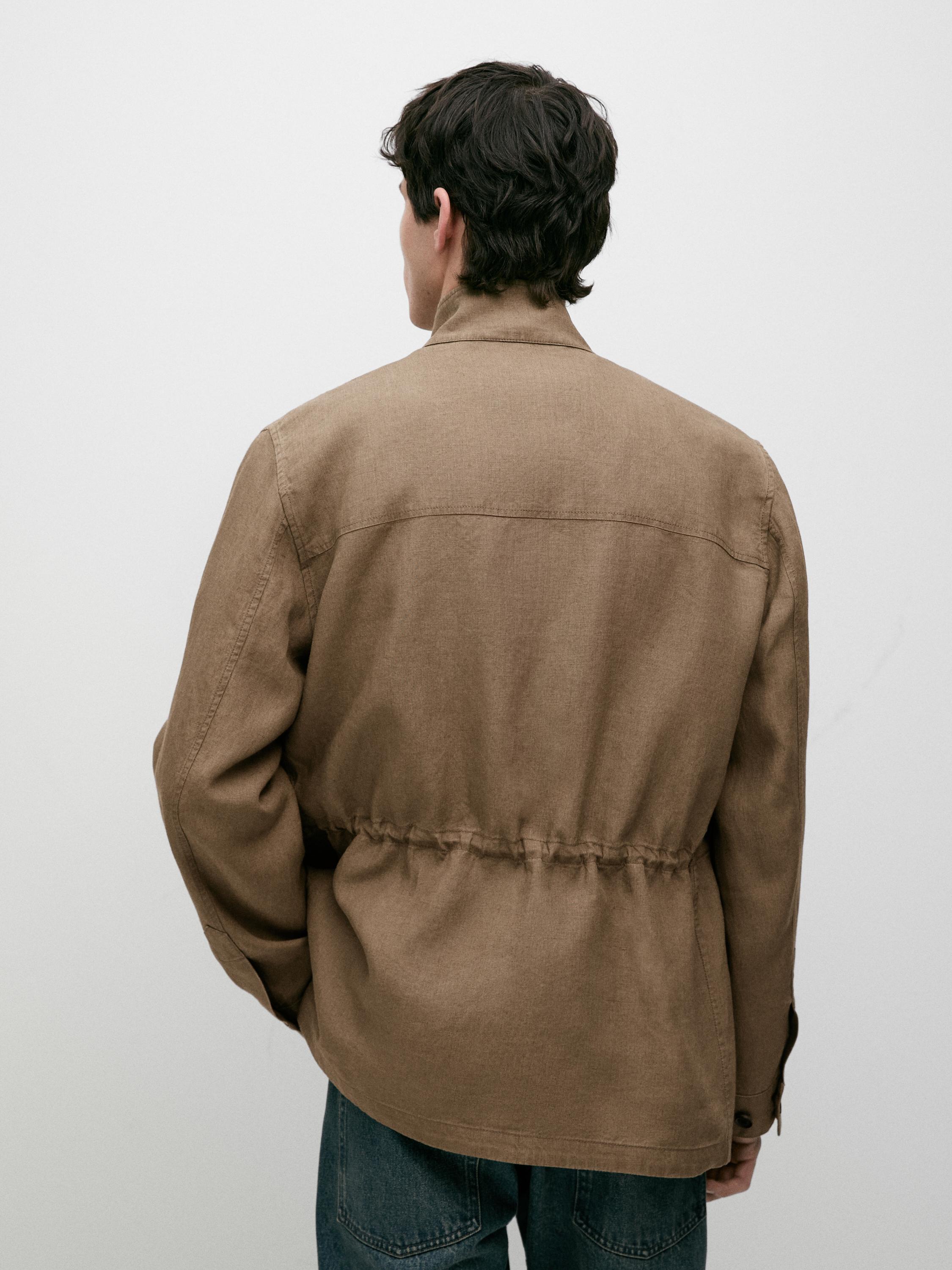 100% linen Safari jacket — OCHRE