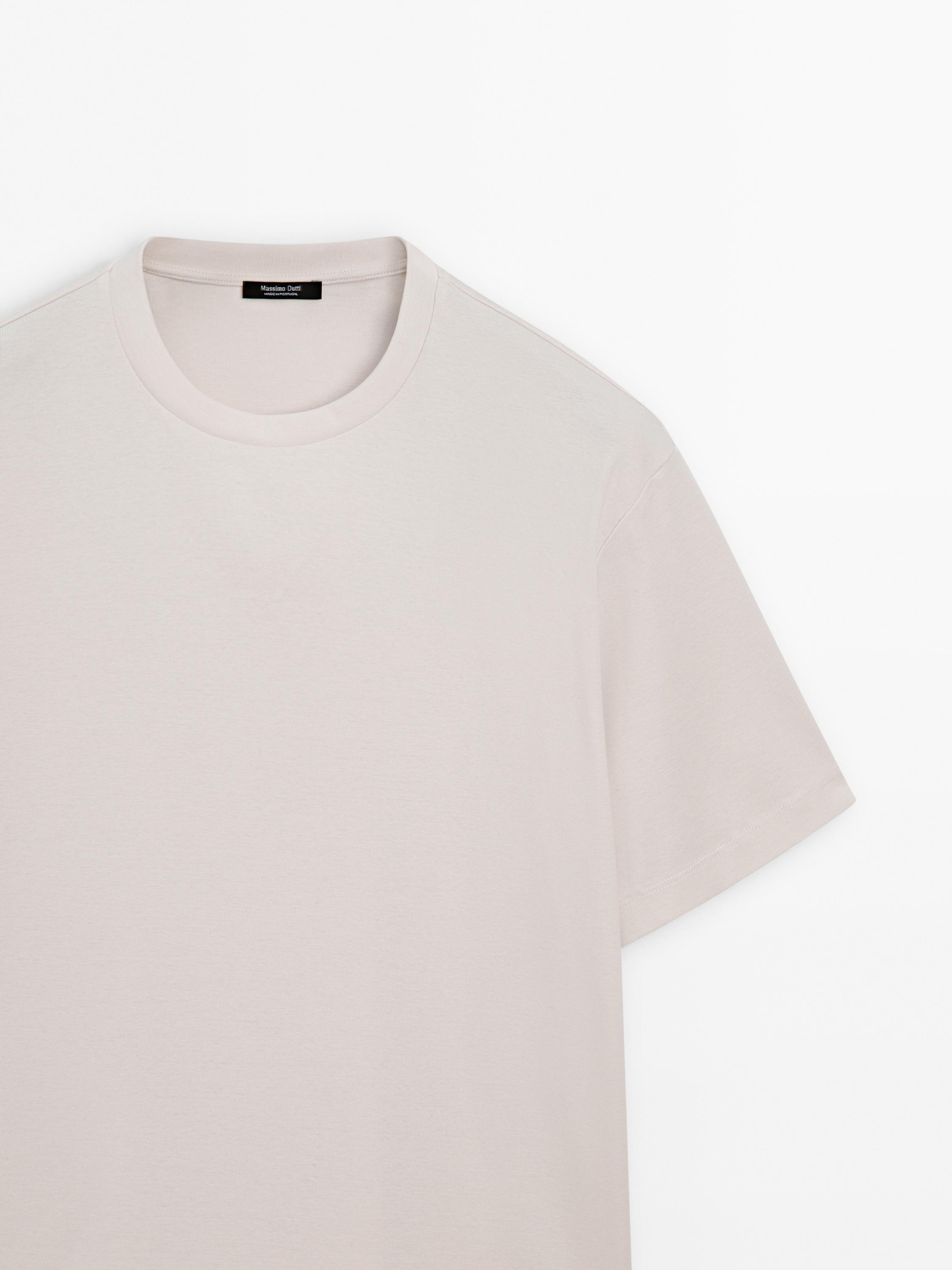 100% mercerised cotton T-shirt — CREAM