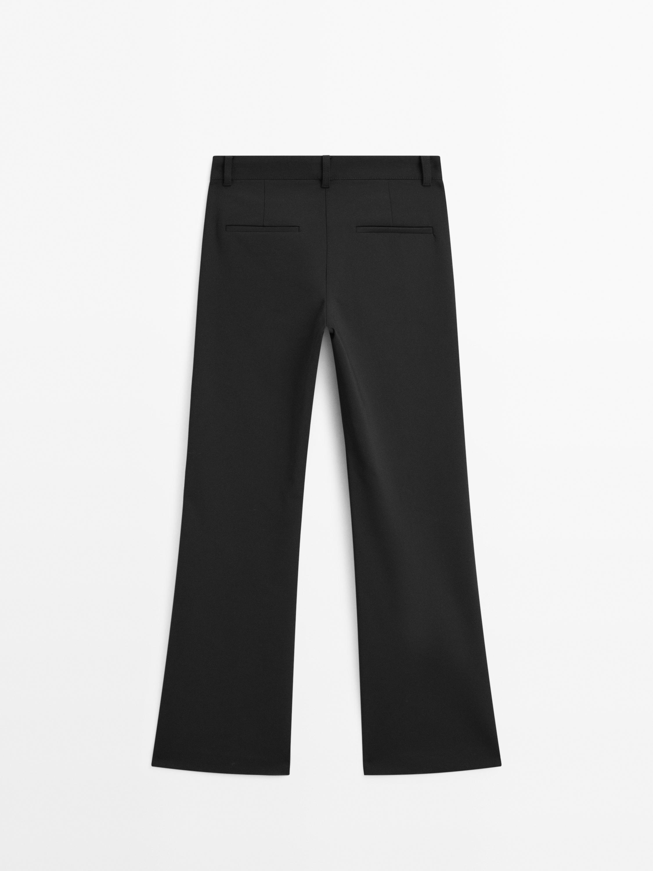 Flared stretch trousers