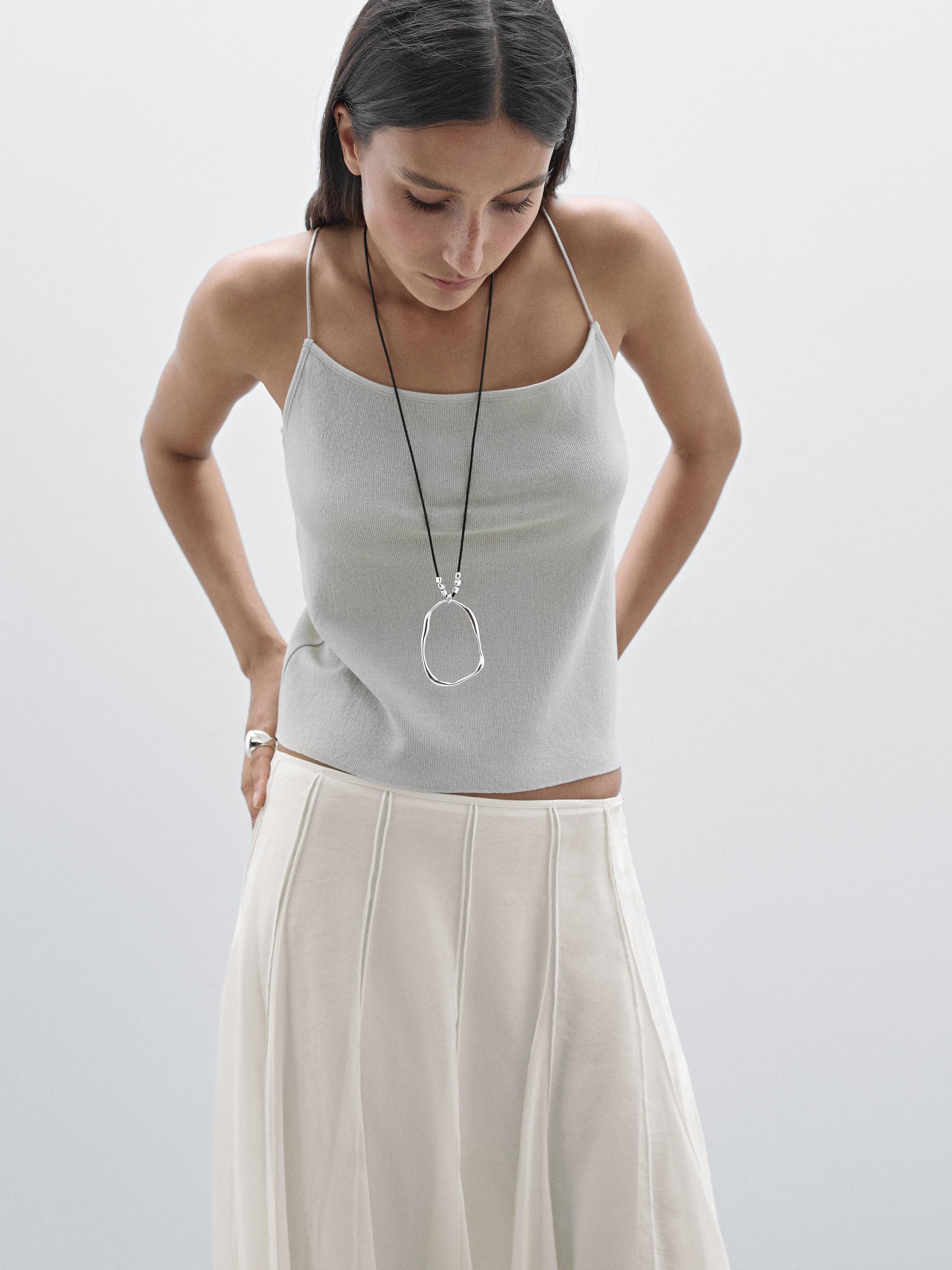 Long organza skirt with godet detail