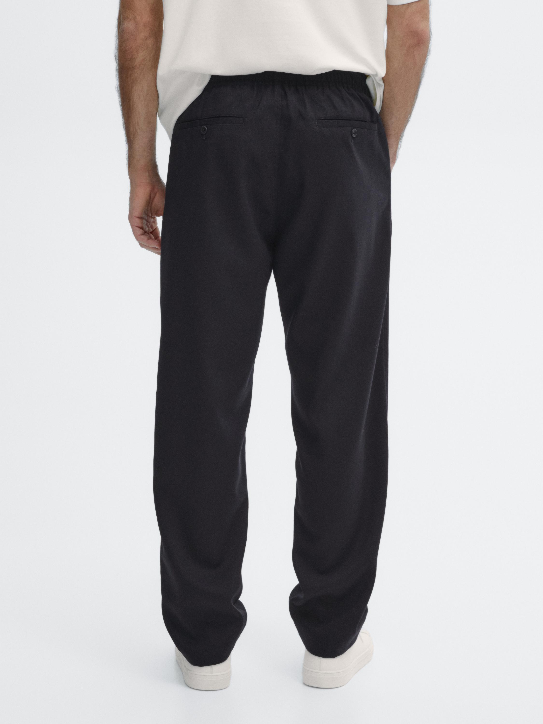 100% wool jogger fit trousers