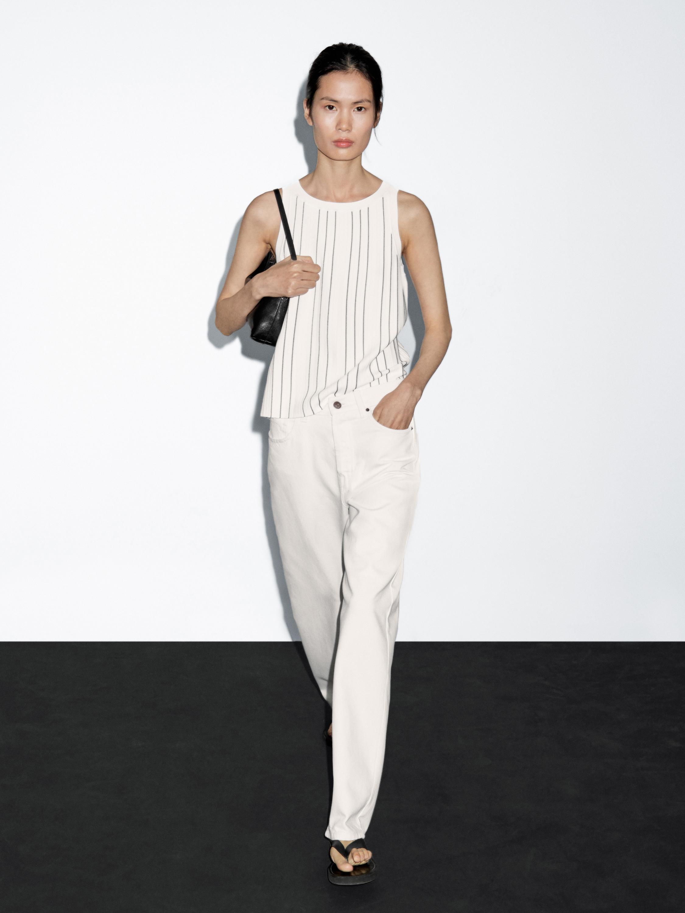 Knit top with striped detail