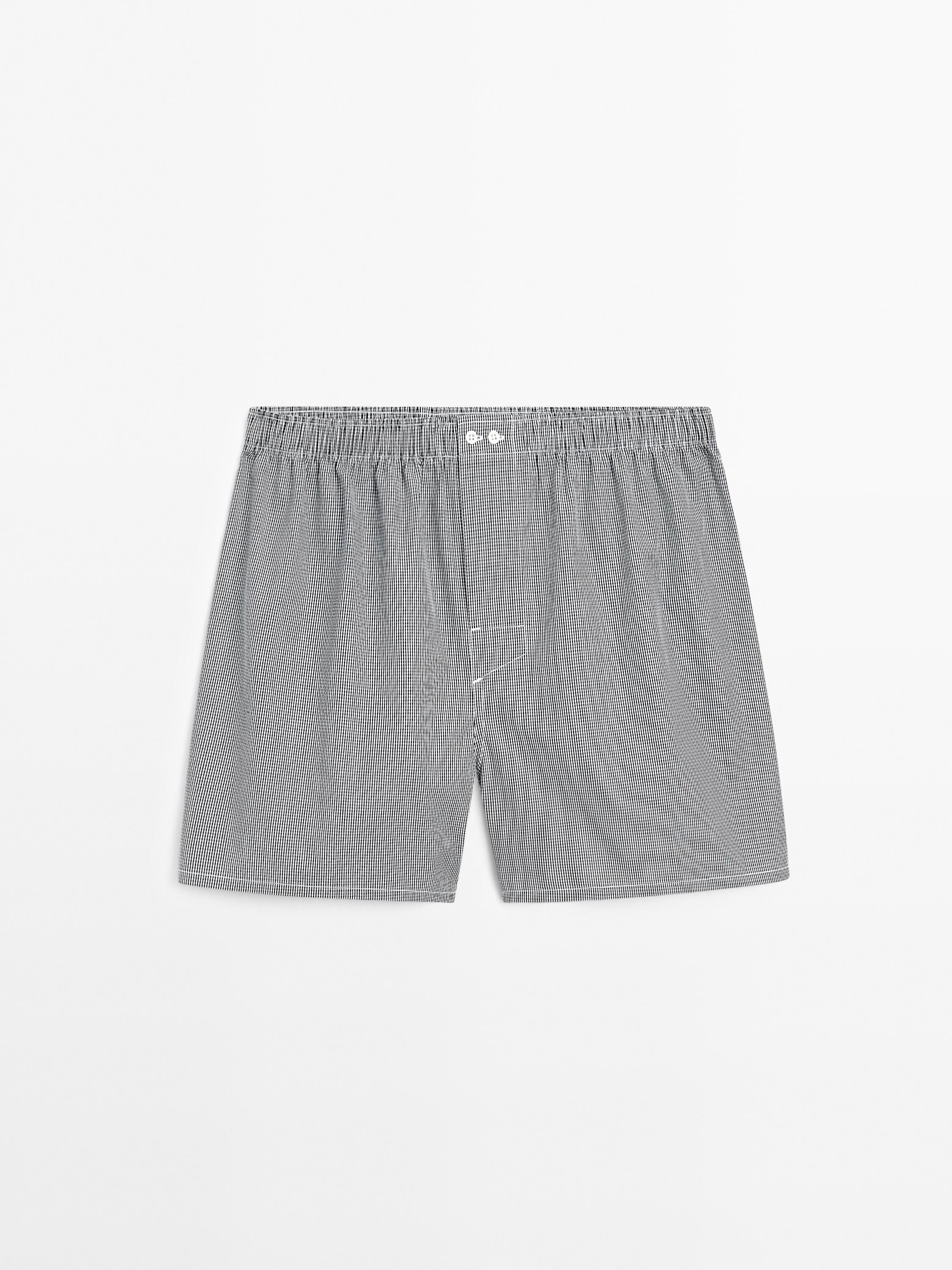 100% cotton mini check boxers