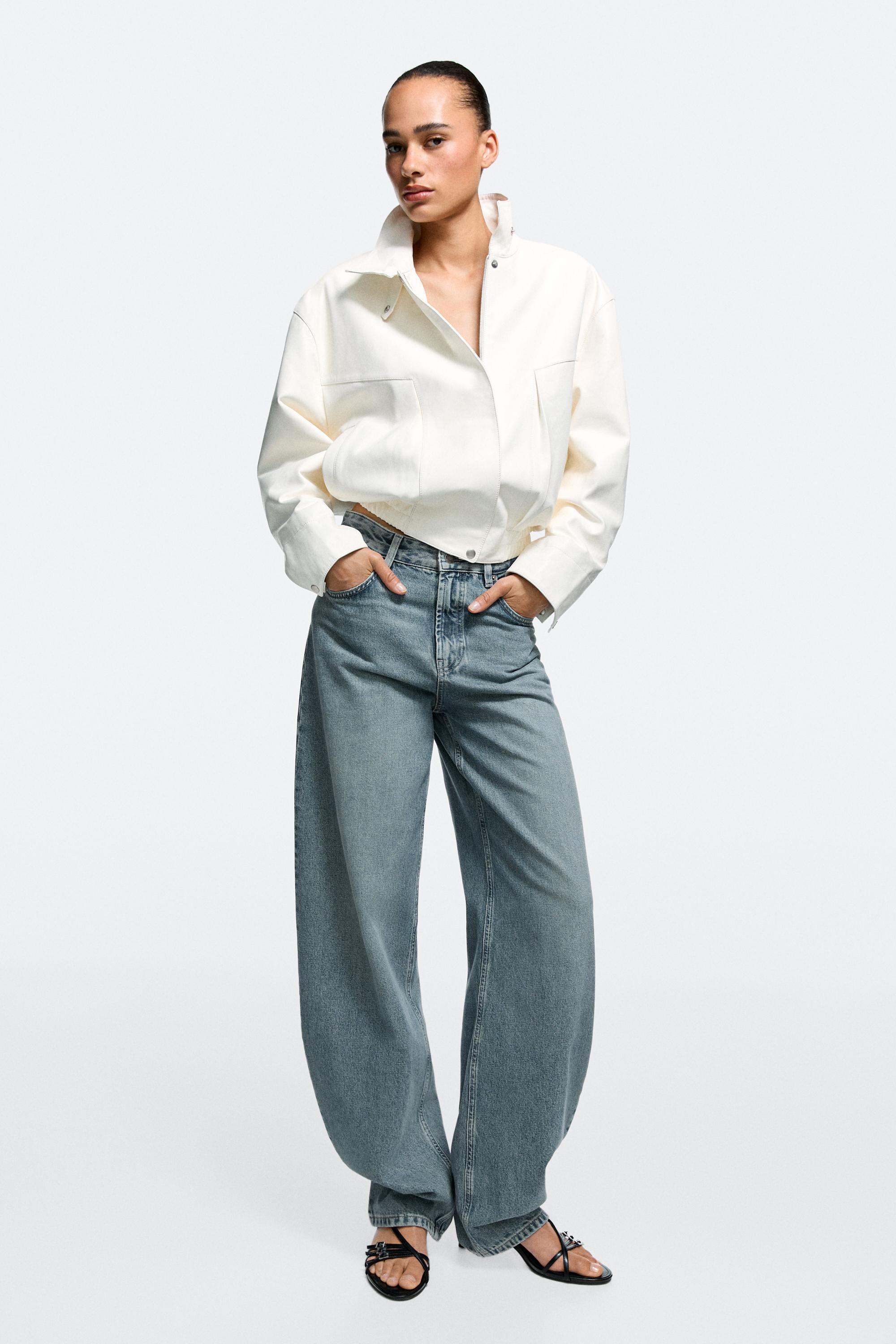 High-waist barrel fit jeans — Light Blue