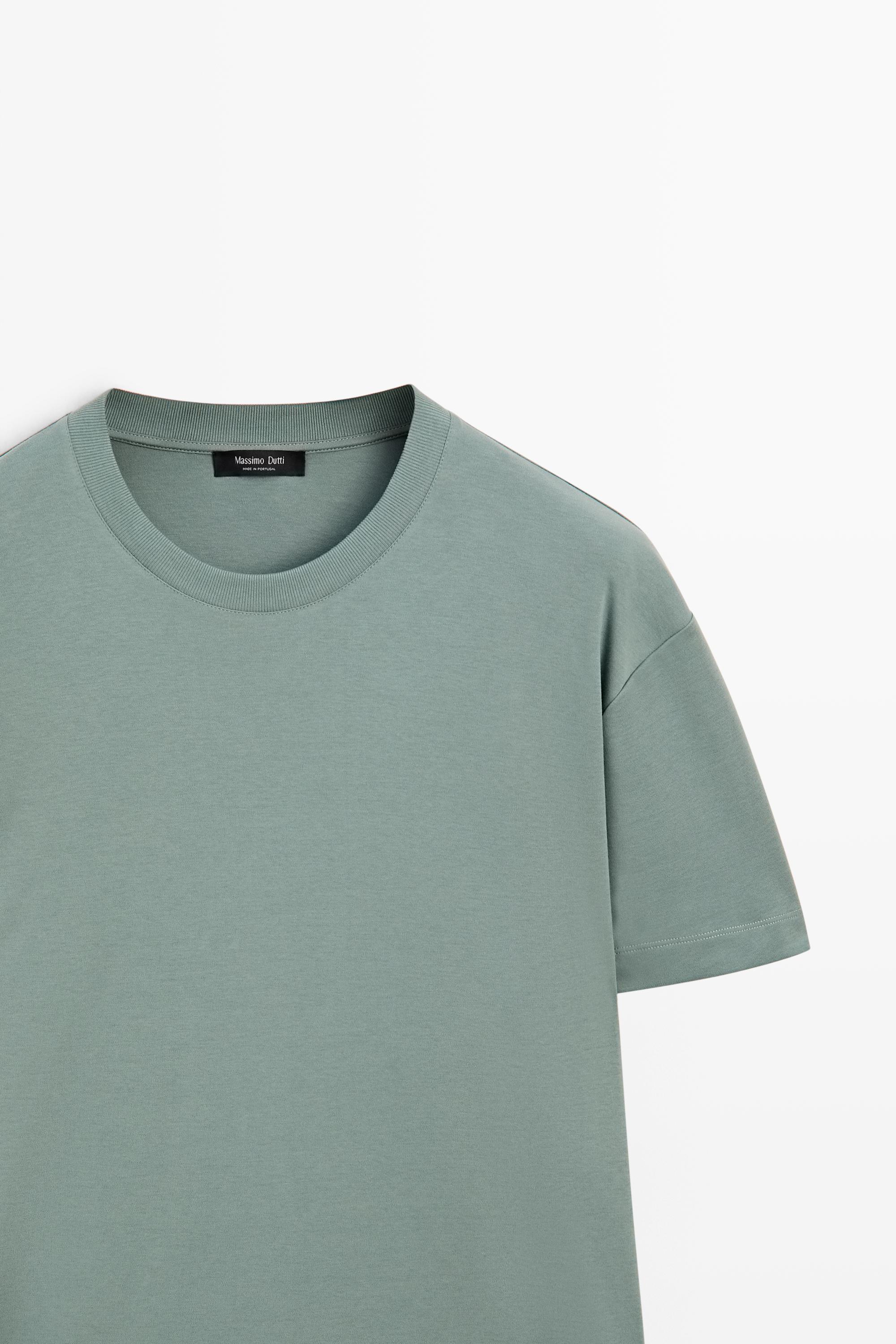100% cotton short sleeve T-shirt — Greyish green