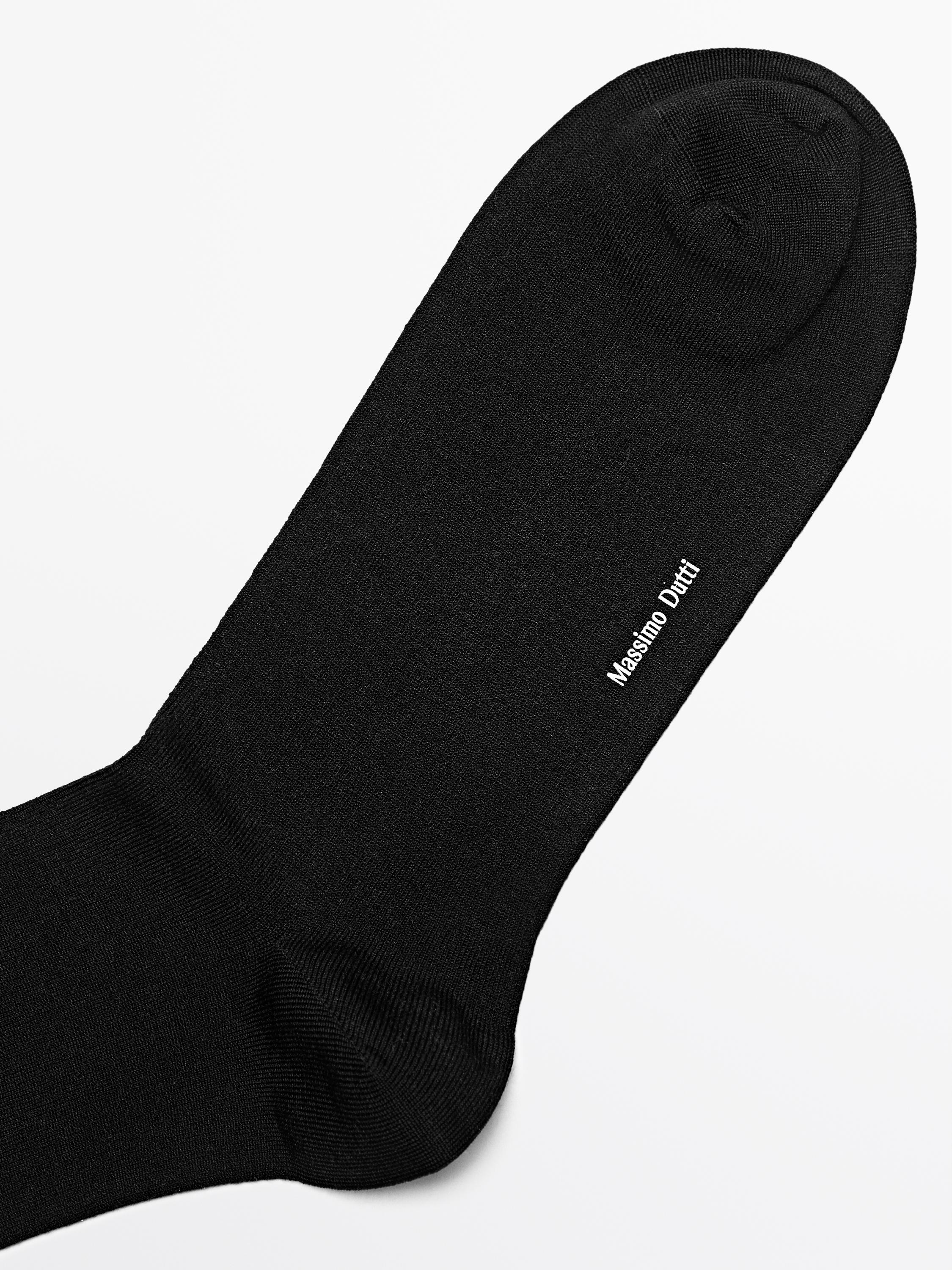 Plain silk blend knit socks