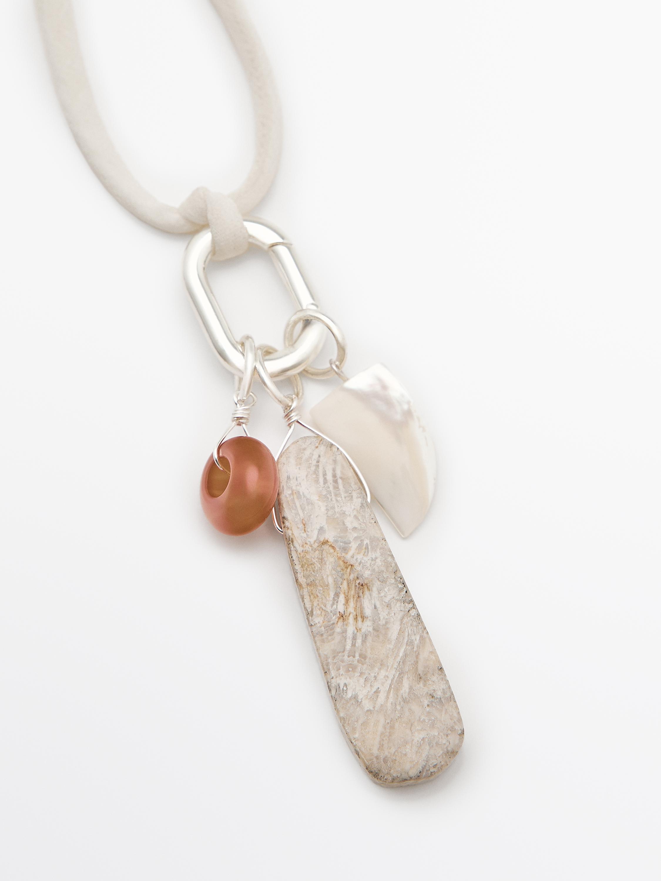 Stone charm necklace