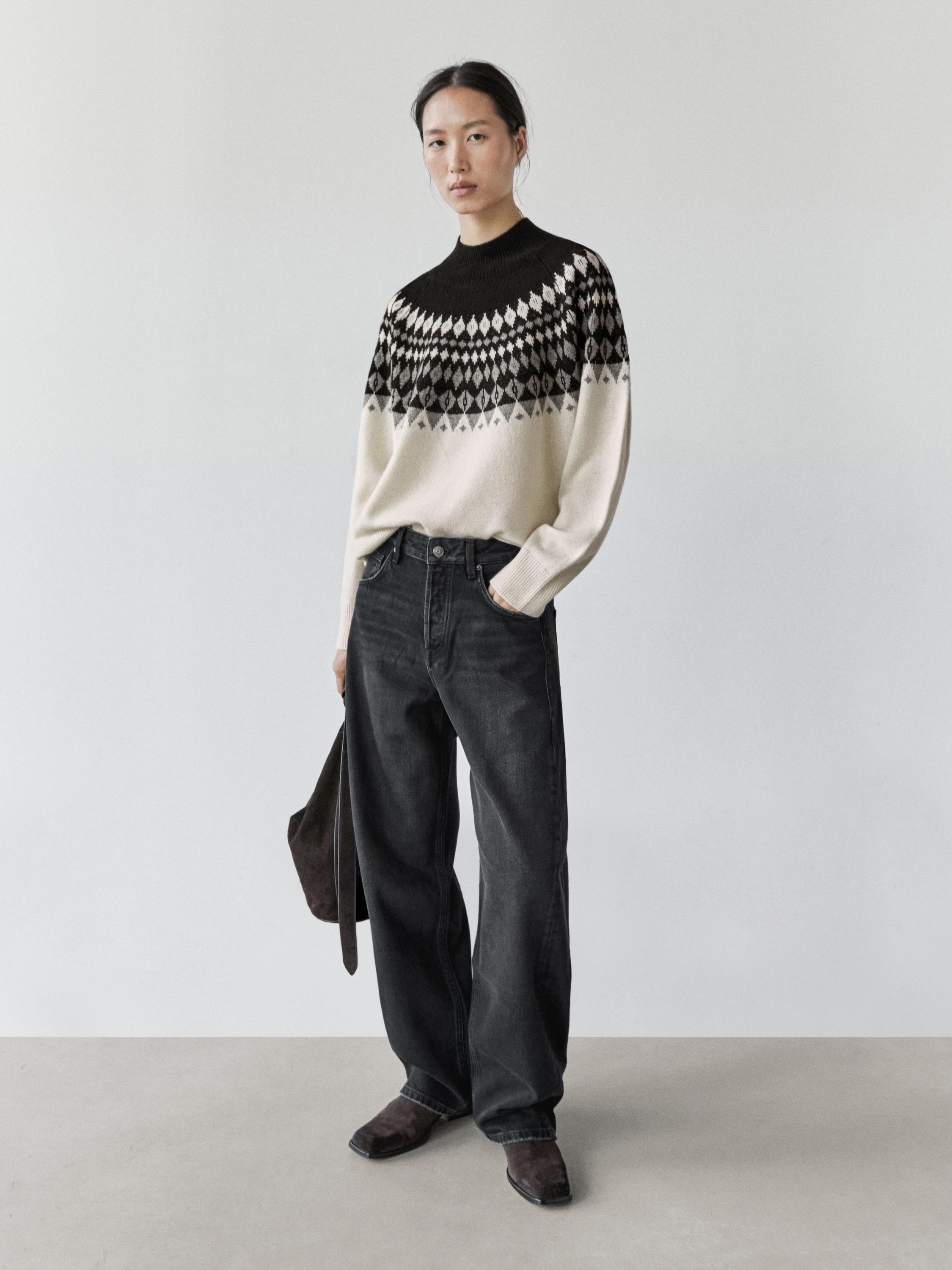 Mid-rise balloon fit jeans — BLACK