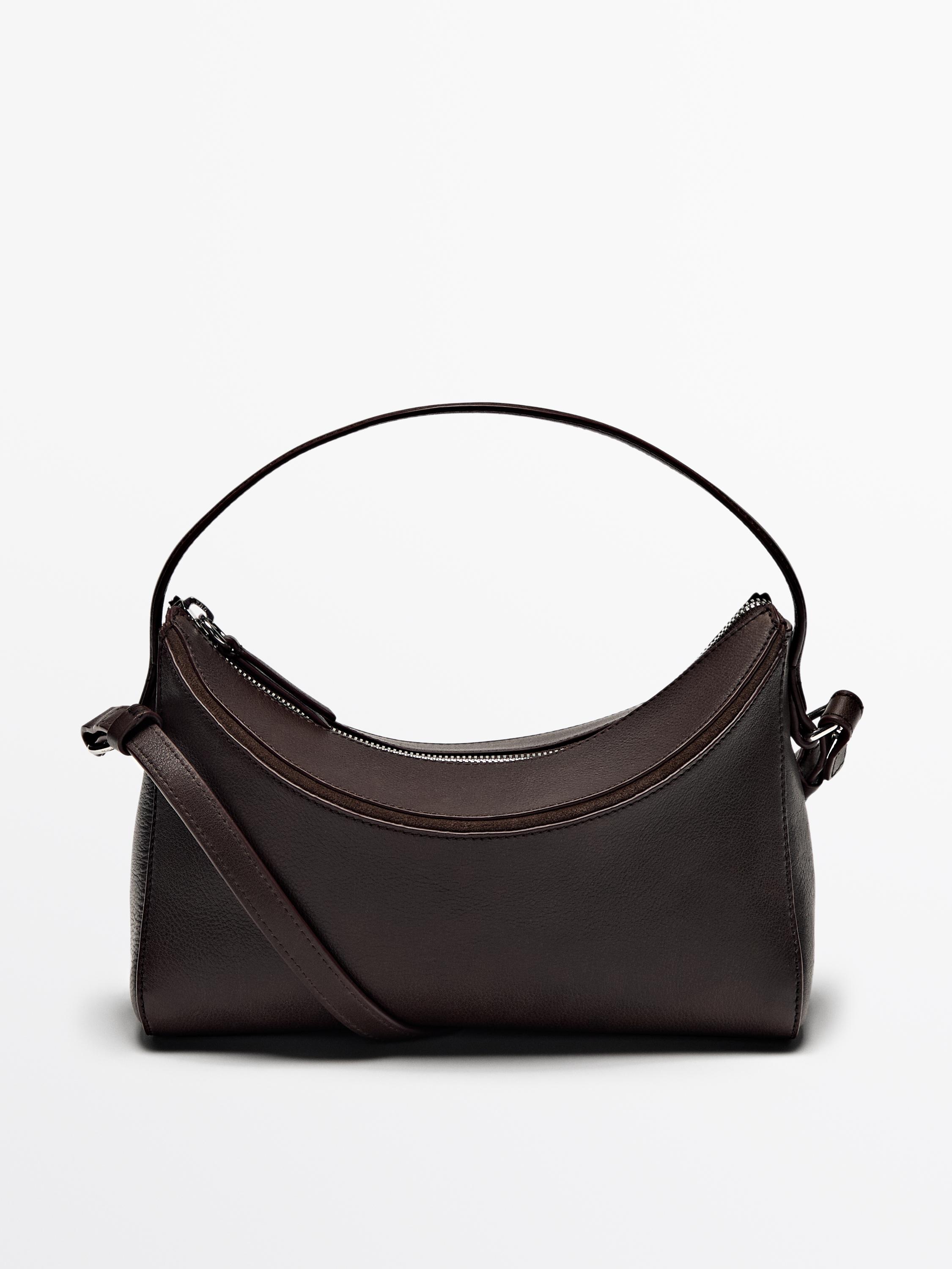 Nappa leather curved detail bag