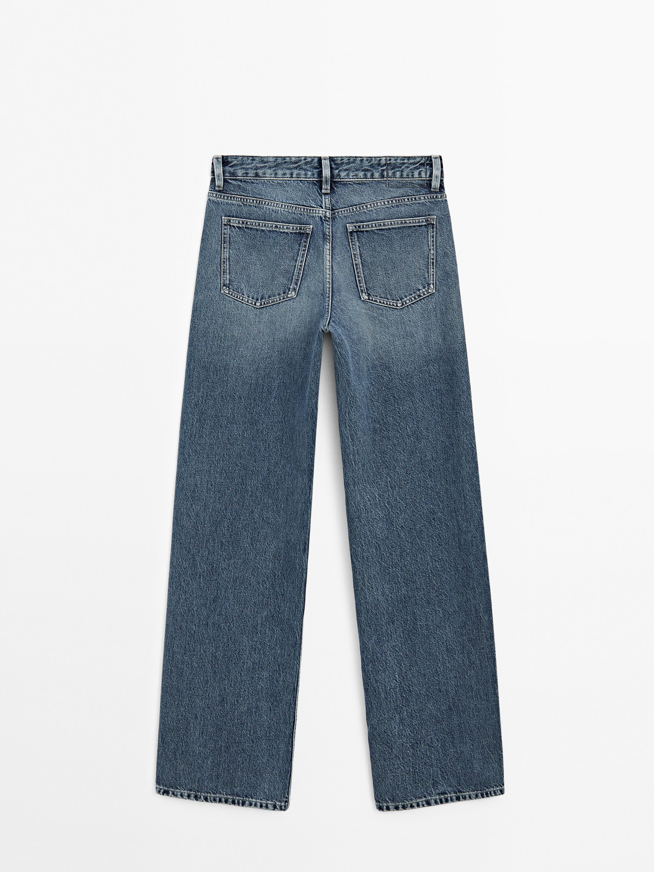 Mid-waist wide-leg jeans