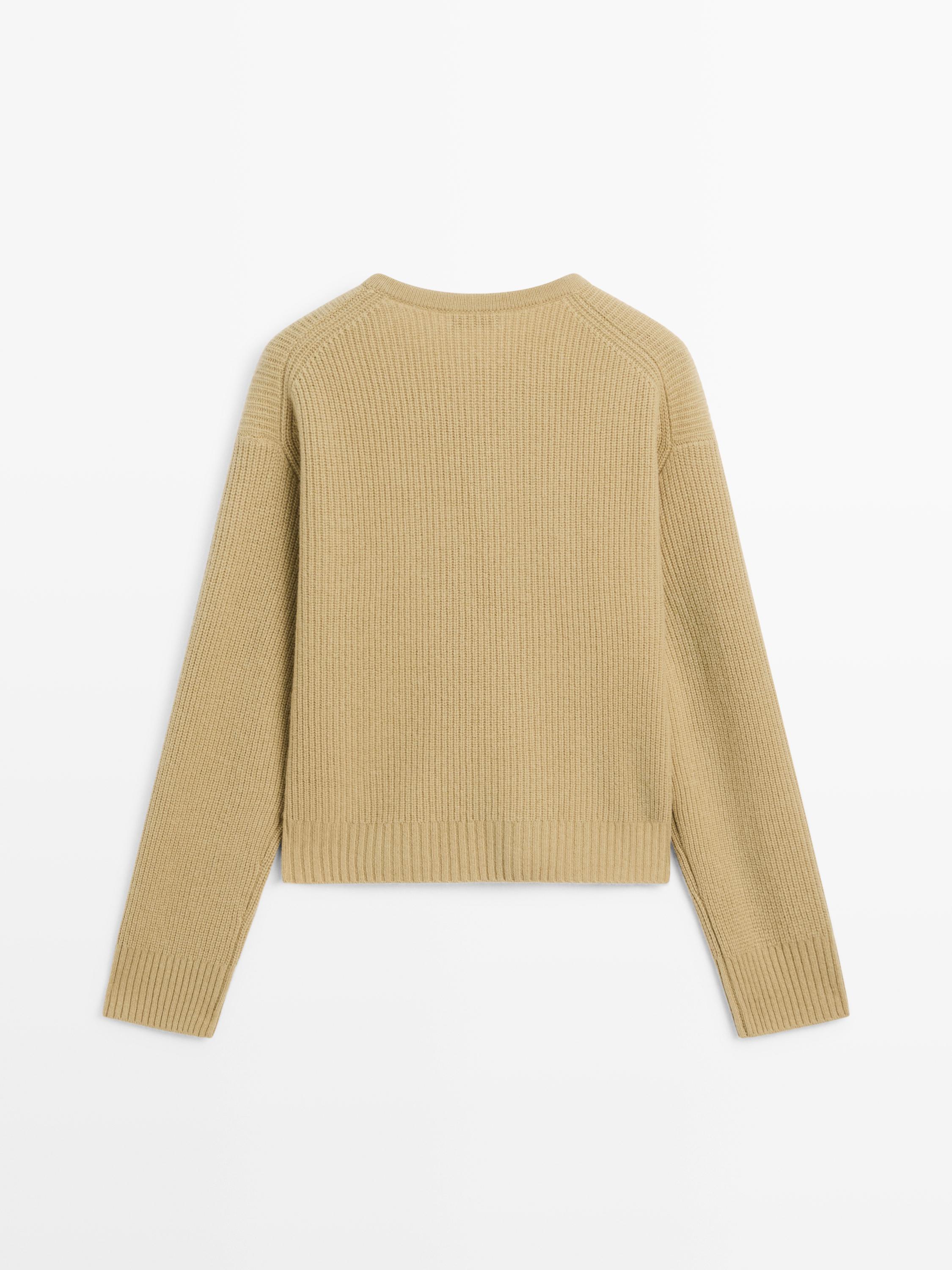 Wool blend knit sweater — MUSTARD YELLOW