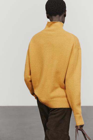 100% cashmere oversize knit sweater — MUSTARD YELLOW 5