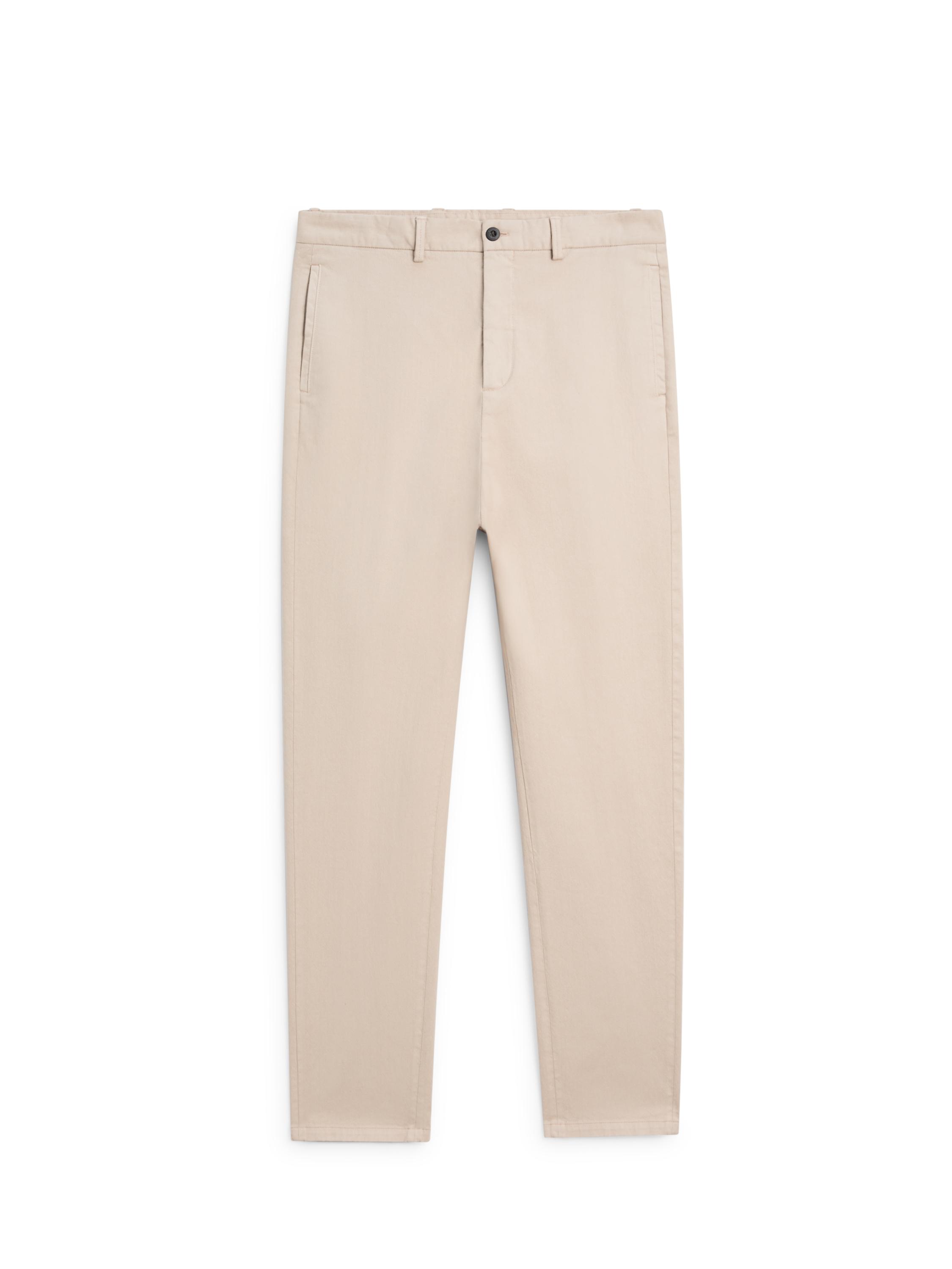 Cotton twill pants with elasticated waistband — BEIGE