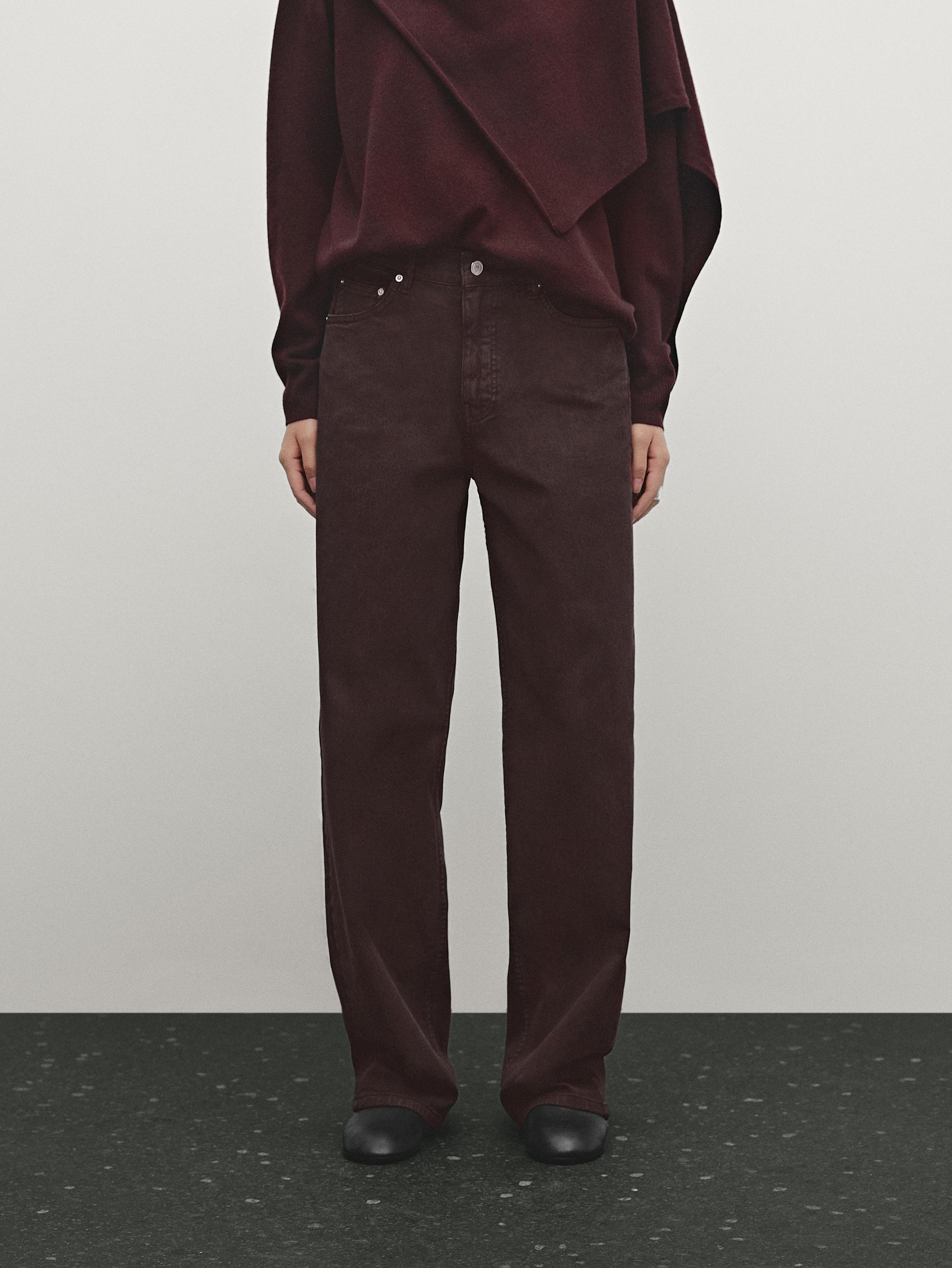 Mid-rise straight-leg jeans
