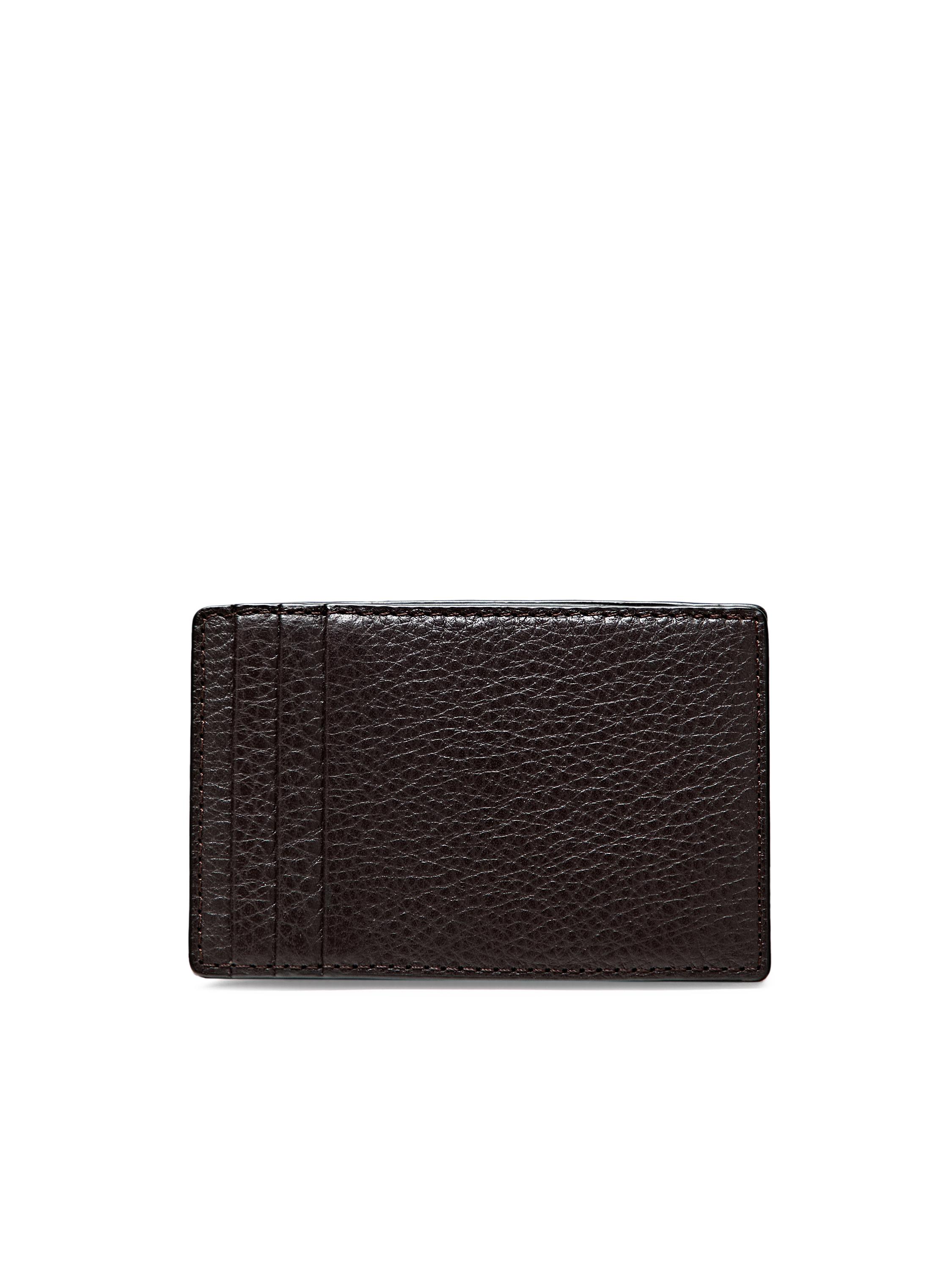 Nappa leather "magic" vertical wallet — BROWN