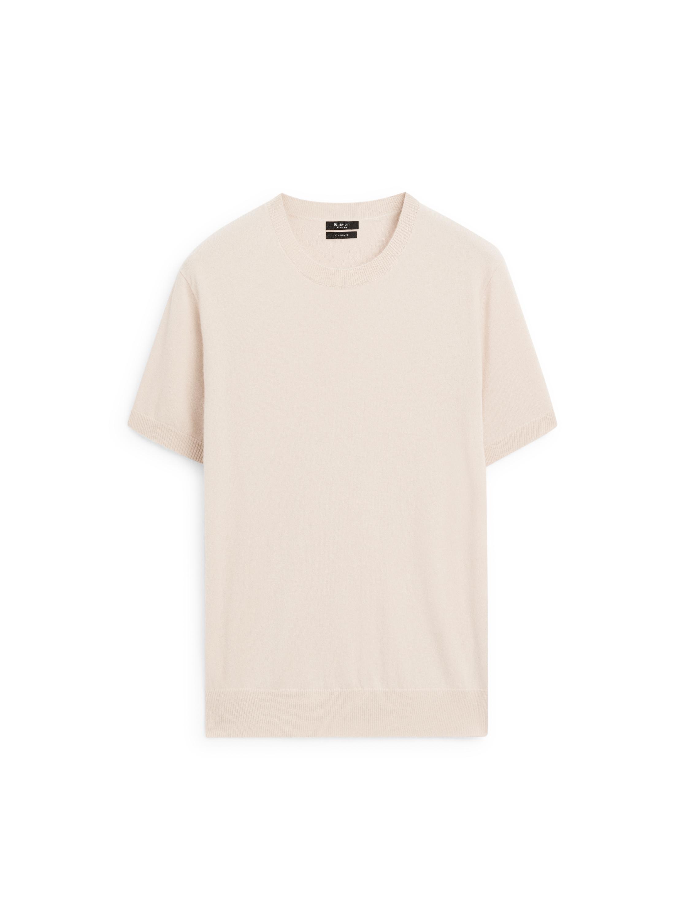 Knit 100% cashmere crew neck sweater — BEIGE
