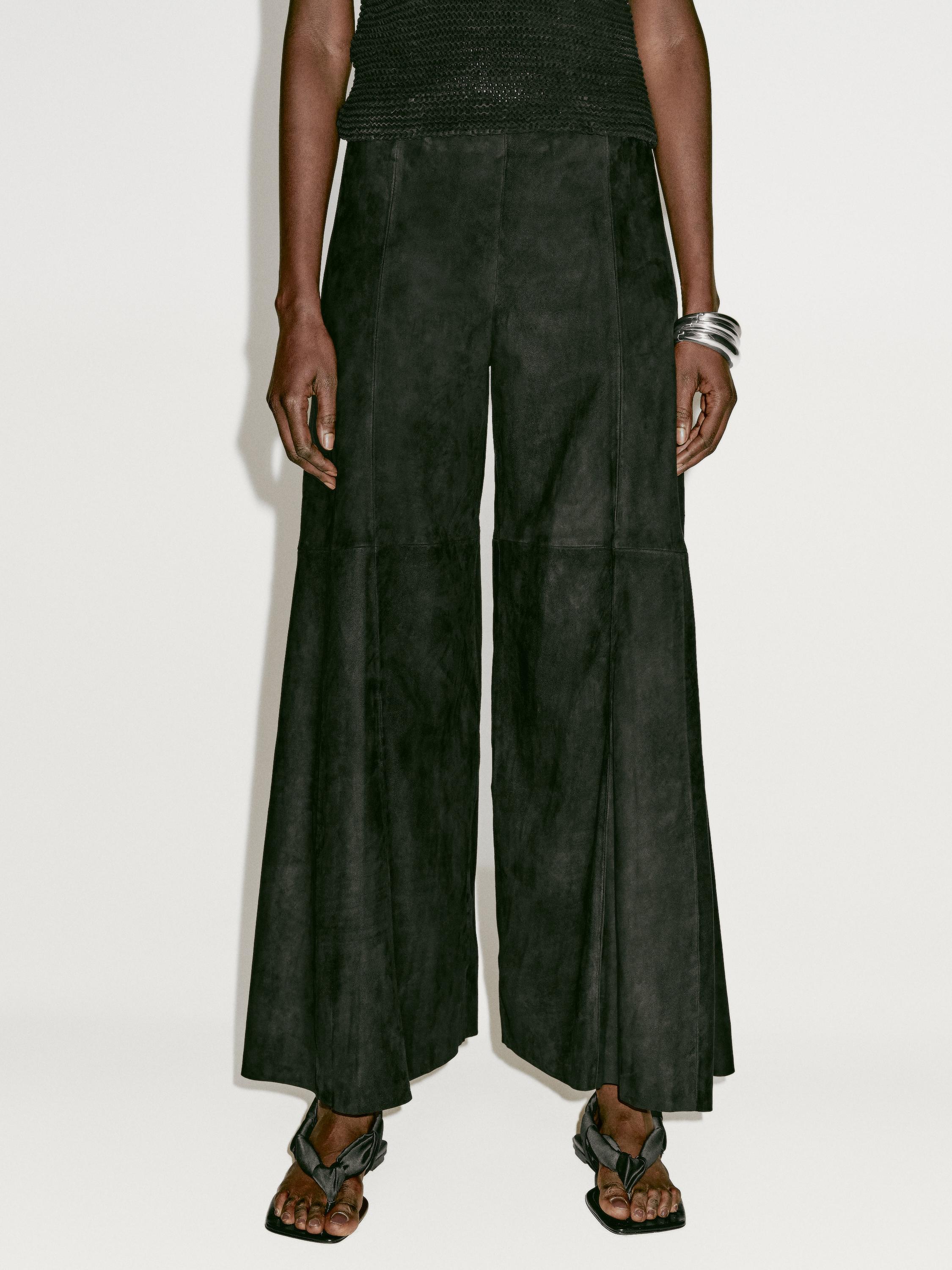 Wide-leg suede leather trousers - Limited Edition