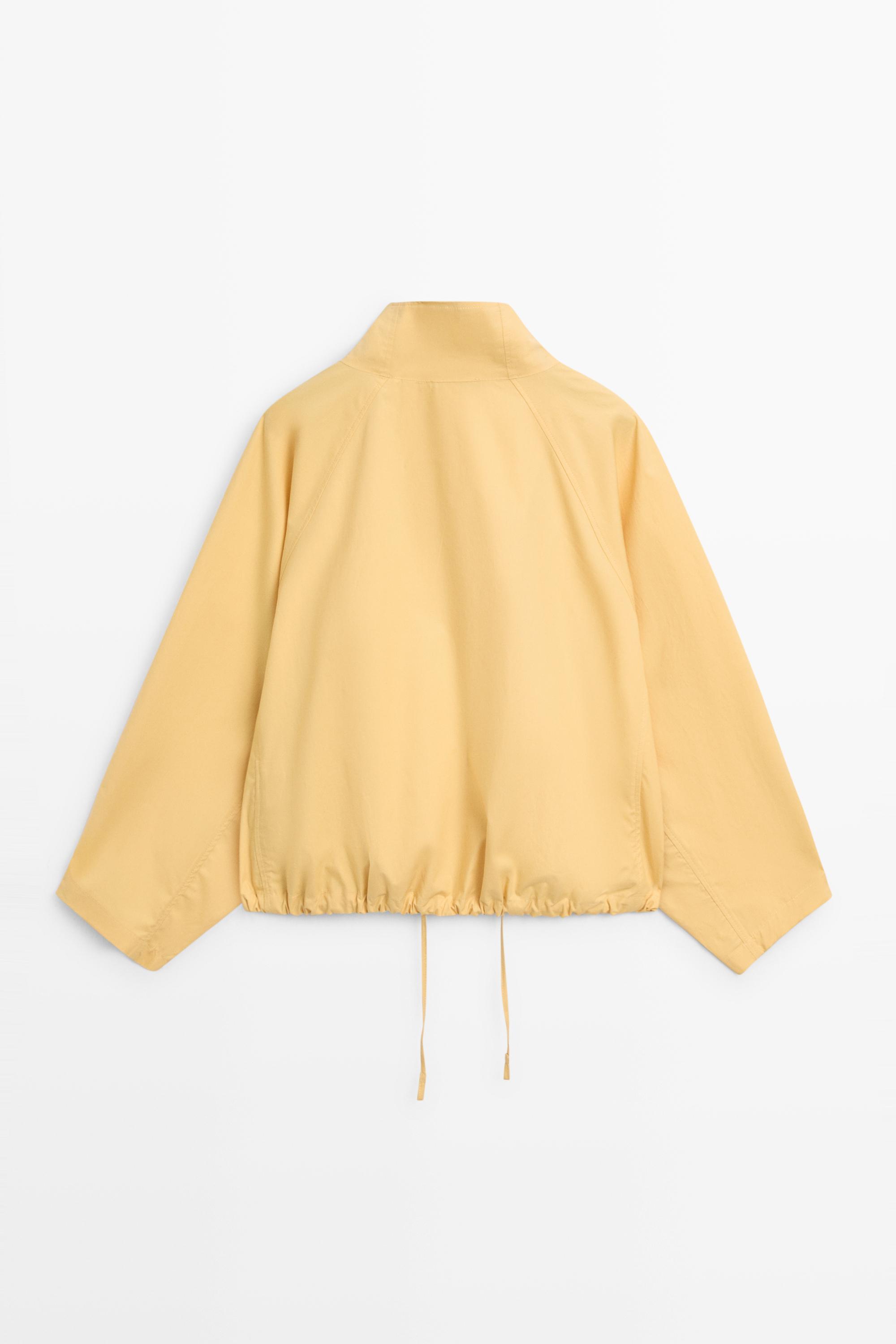 100% cotton bomber jacket with side fastening · Pale Yellow