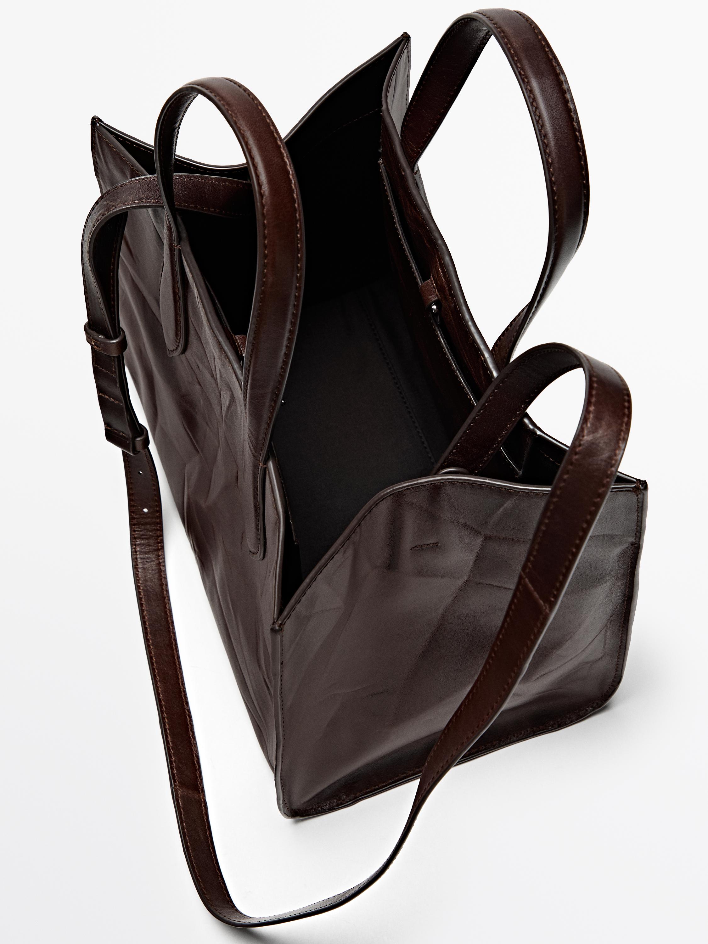 Crackled nappa leather mini bag