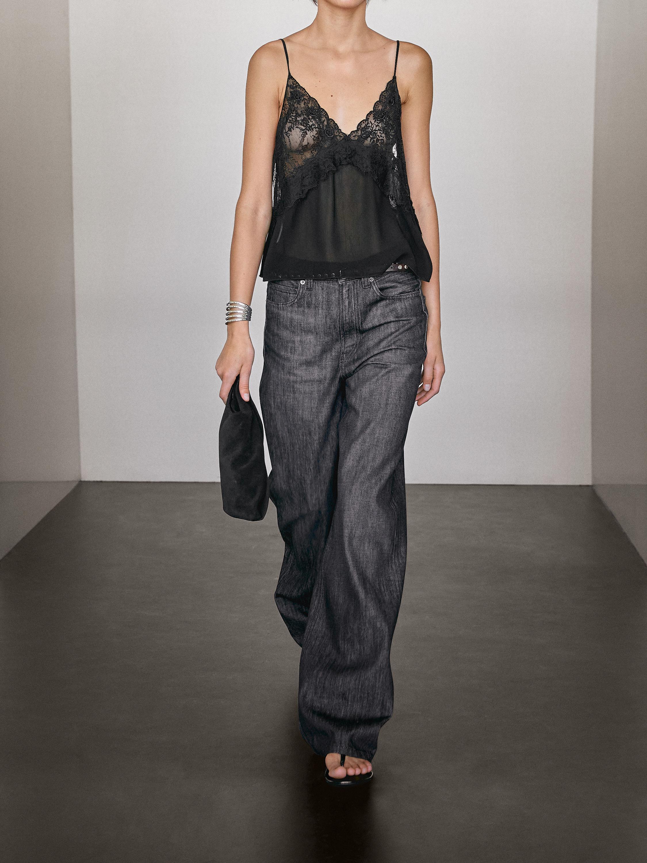 Strappy lace camisole top