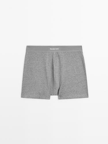 Boxers with logo waistband — GREY MARL 1
