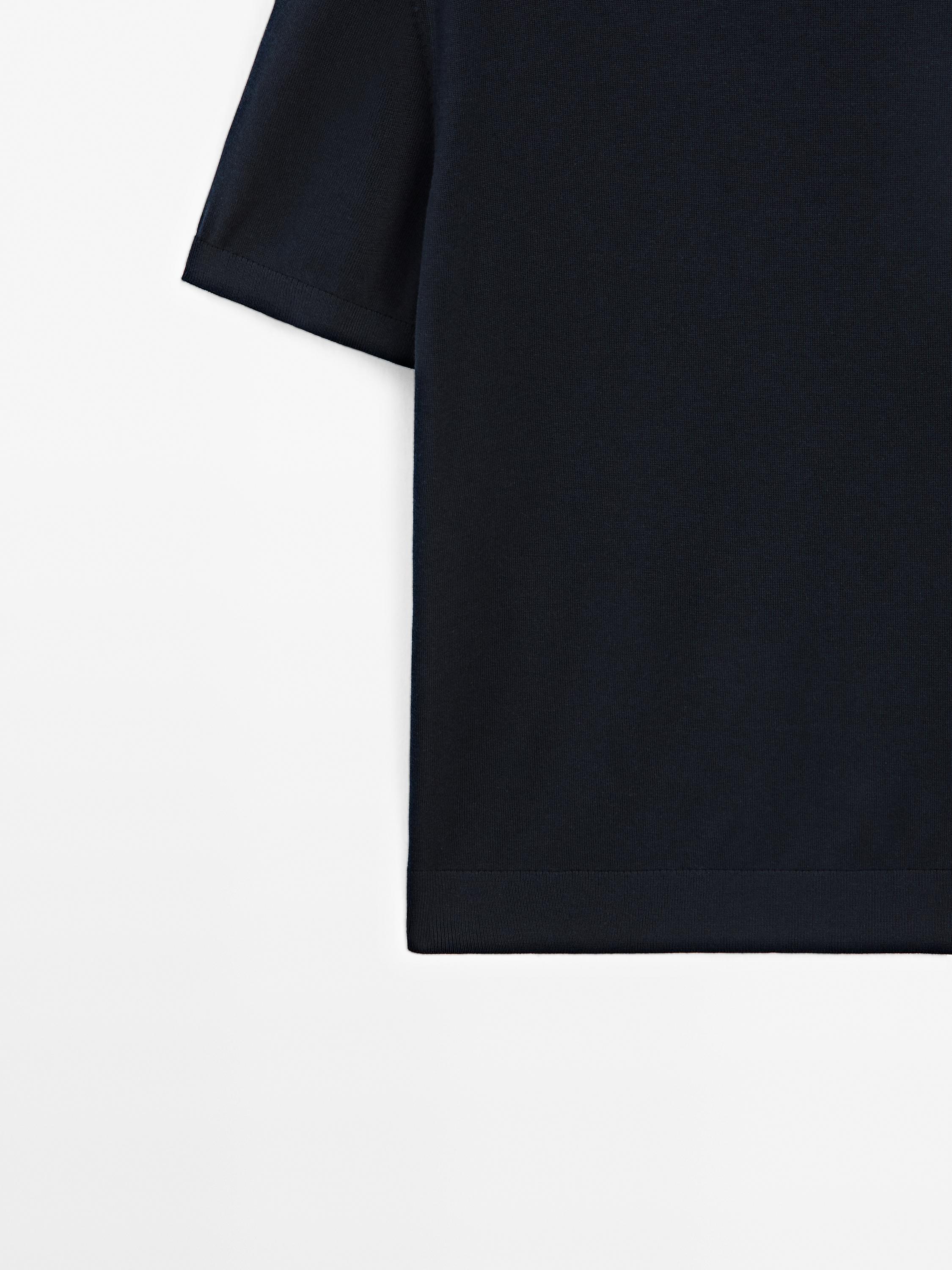 Crew neck cotton blend T-shirt