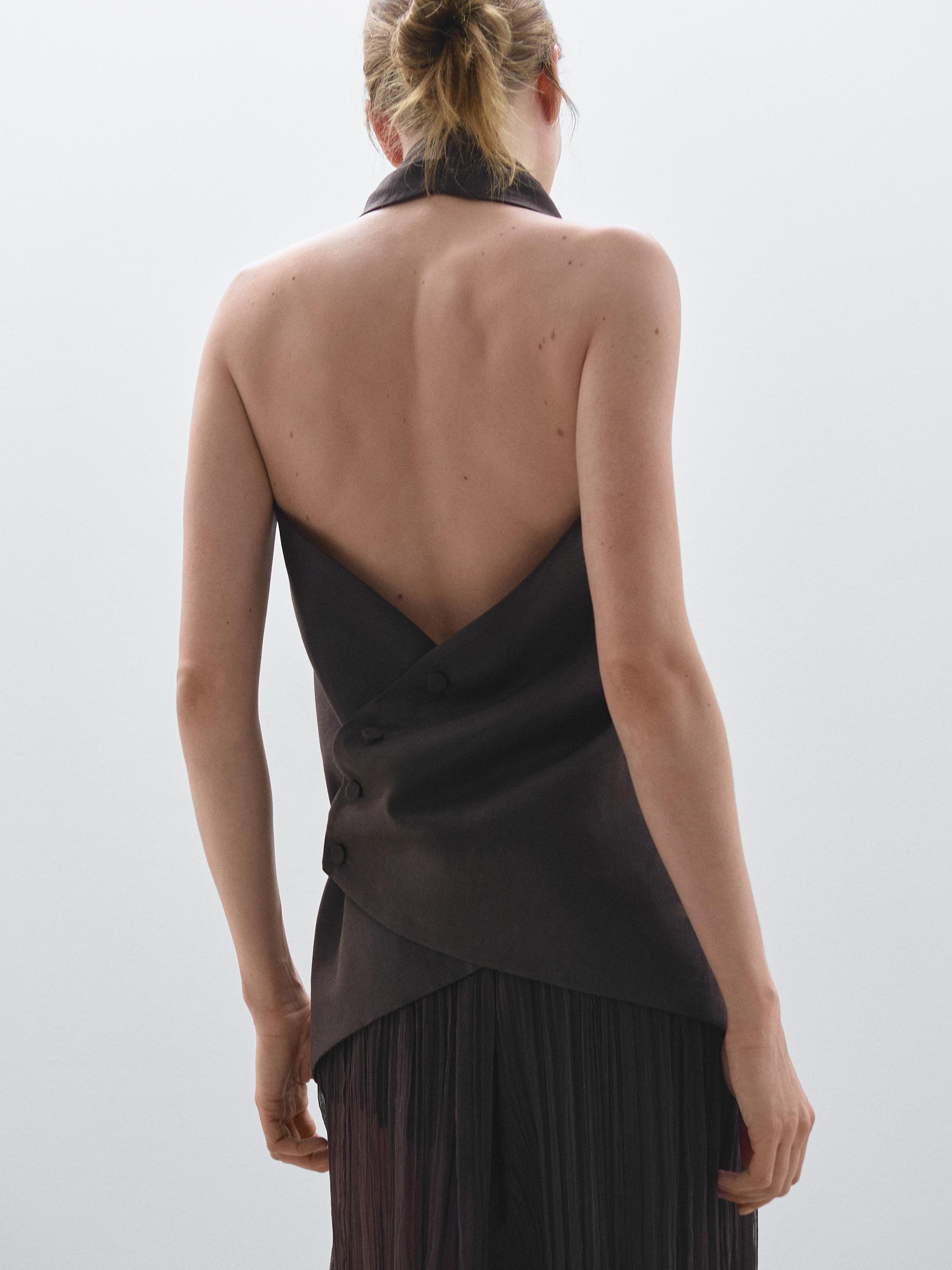 100% linen wrap top - Studio