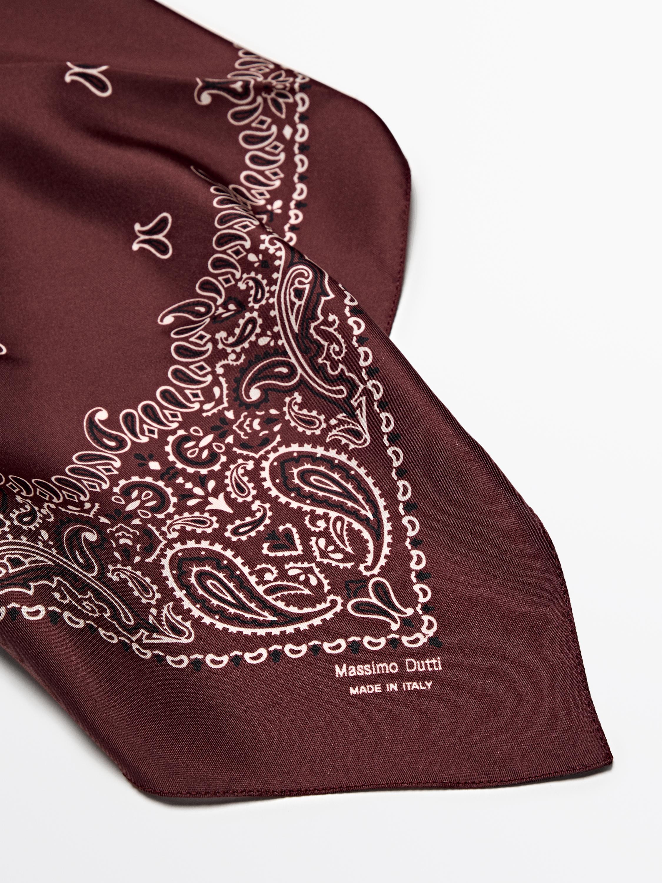 Paisley print 100% silk bandana