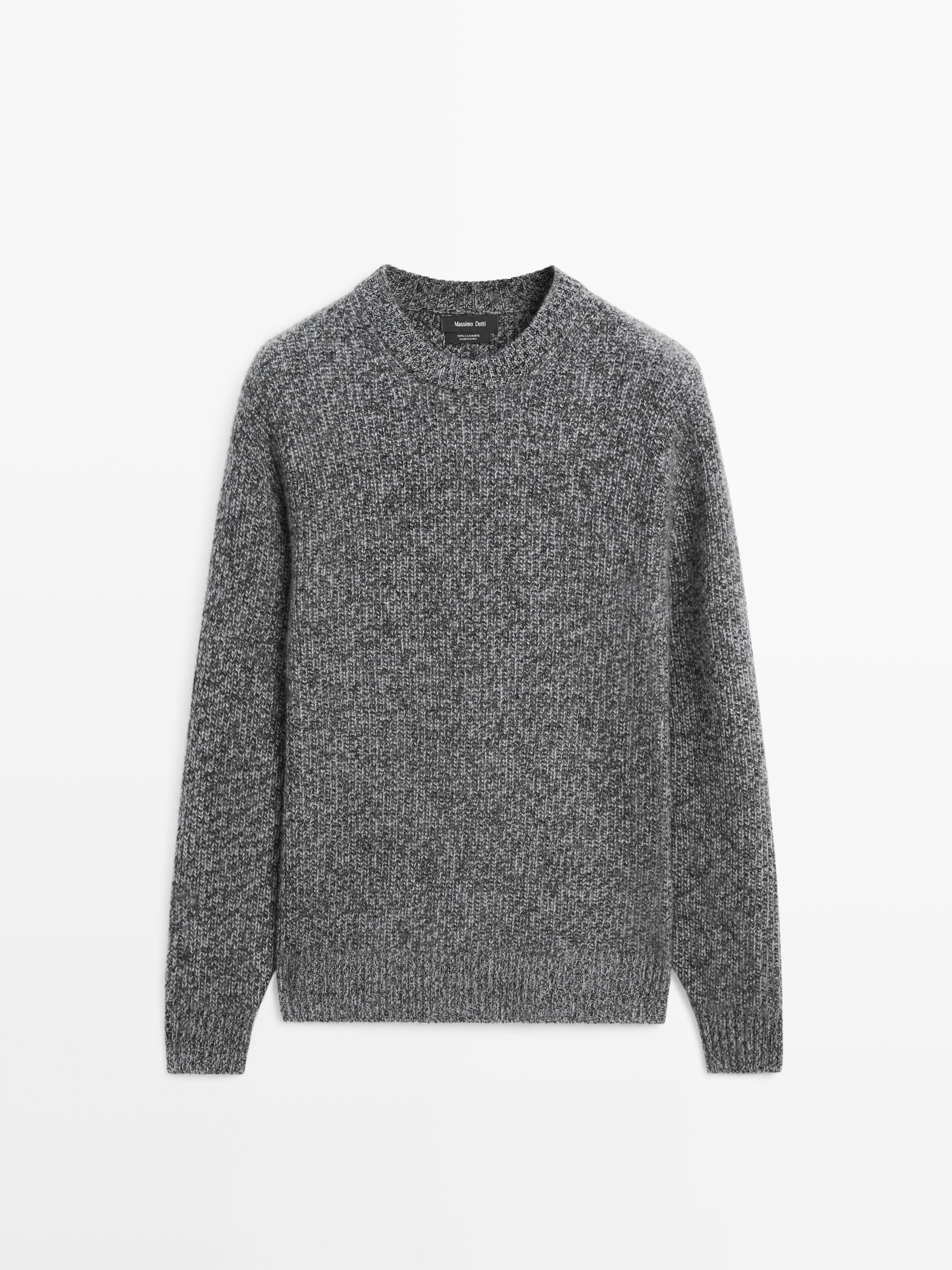 Knit 100% cashmere flecked sweater